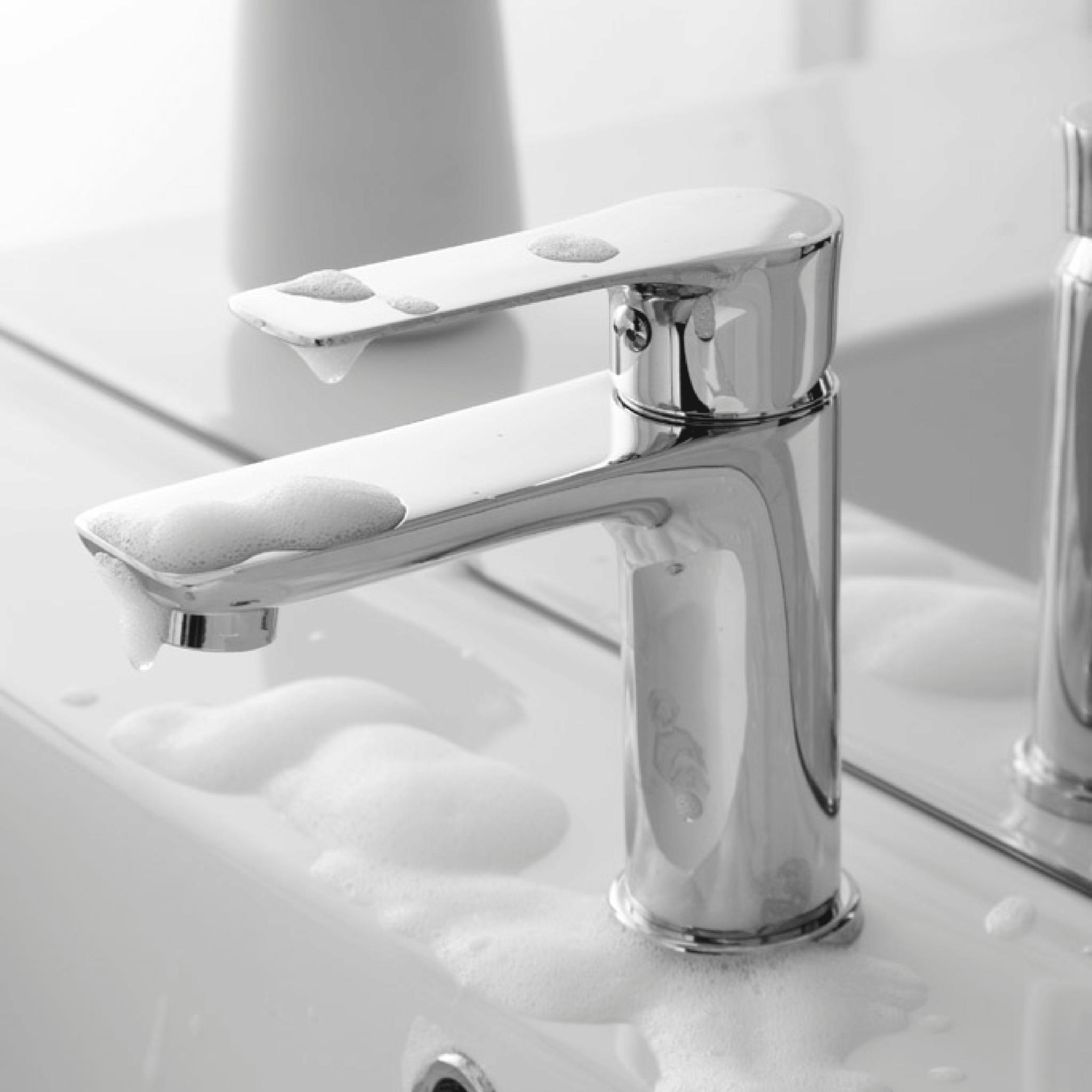 Miscelatore Lavabo Monoforo Con Scarico Feridras "Flat" Cromo Lucido - Dabicasa