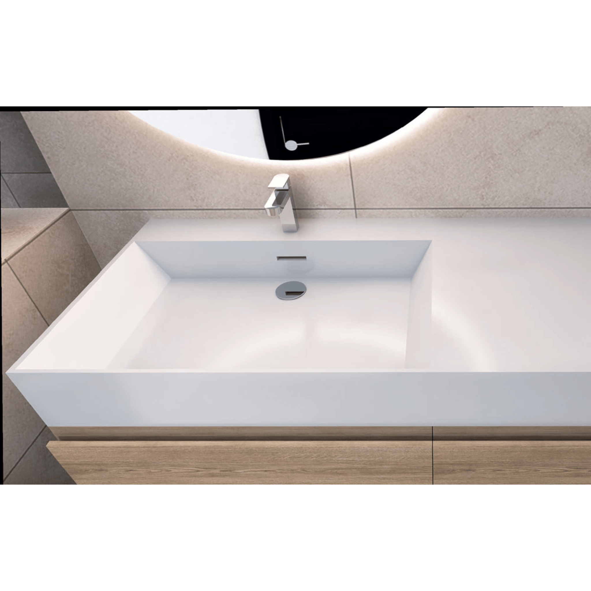 Mobile Bagno Sospeso 120 Cm Tre Cassetti Specchio Con Illuminazione Led Esseci Arredo Bagno "Carlotta" - Dabicasa