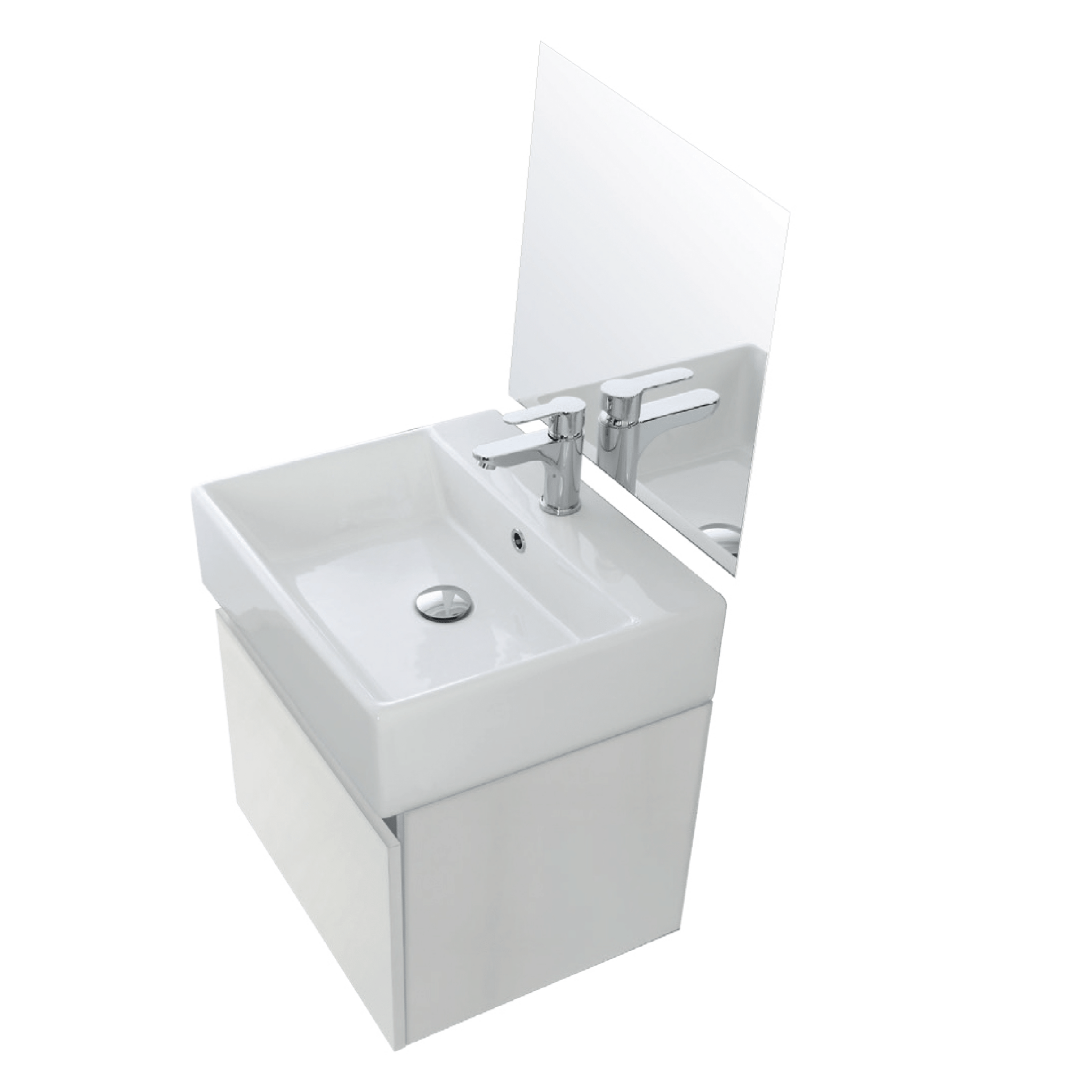 Mobile Bagno Sospeso 50 Cm Un'Anta Feridras "Kira" Bianco - Dabicasa