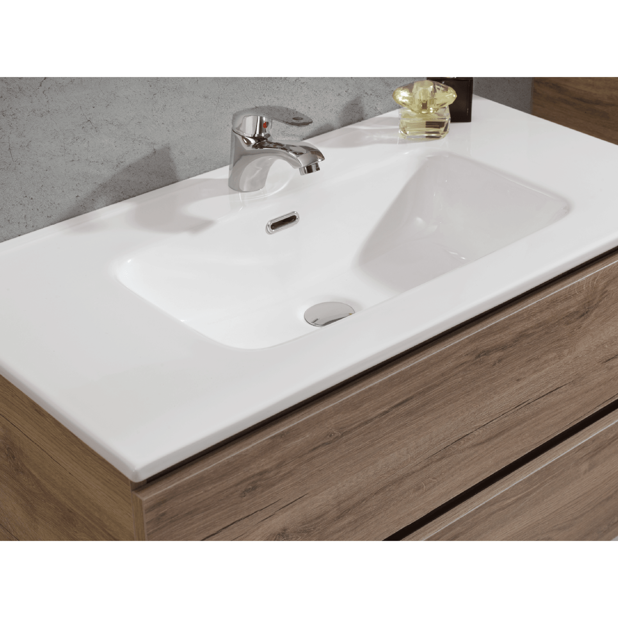 Mobile Bagno Sospeso 70 Cm Due Cassetti Specchio Con Illuminazione Led Esseci Arredo Bagno "Vulcano" - Dabicasa