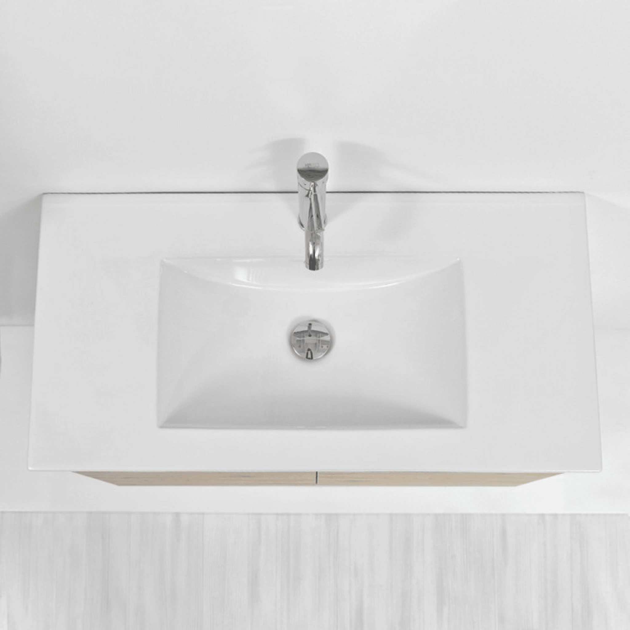 Mobile Bagno Sospeso 90 Cm Due Ante Specchio Feridras "Fabula" Bianco/Rovere Di Bordeaux - Dabicasa