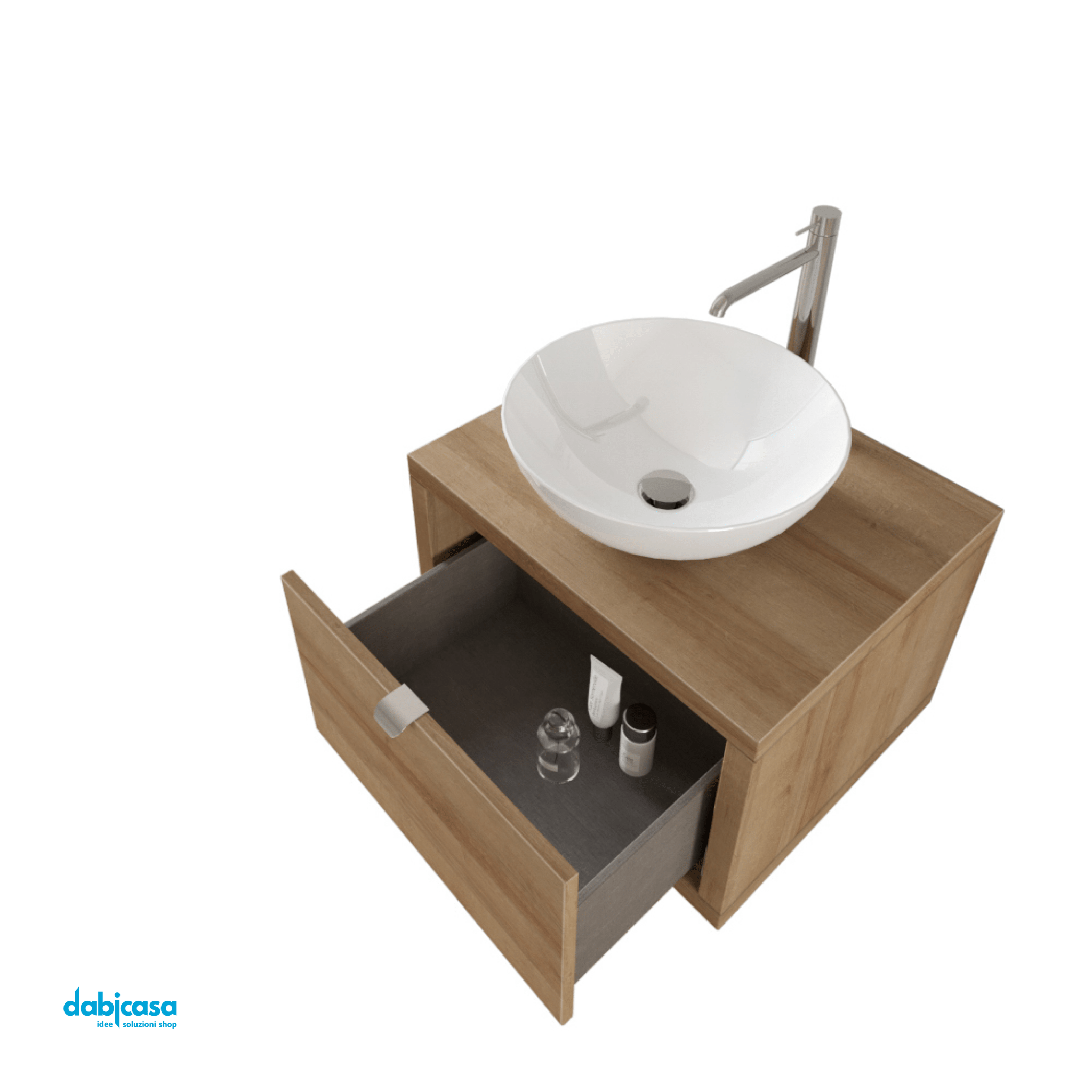 Mobile Bagno Sospeso "Unit one" Da 60 Cm Composto Da Un Cassetto Finitura Rovere Farnia - Dabicasa