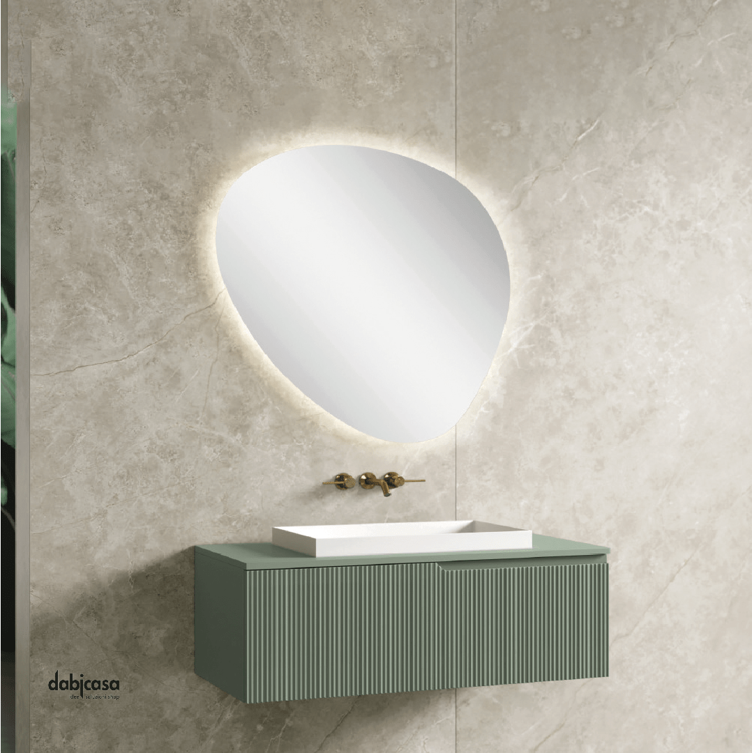 Mobile Bagno Sospeso "Victor" Da 90 Cm Composto Da Un Cassetto Lavabo E Specchio - Dabicasa