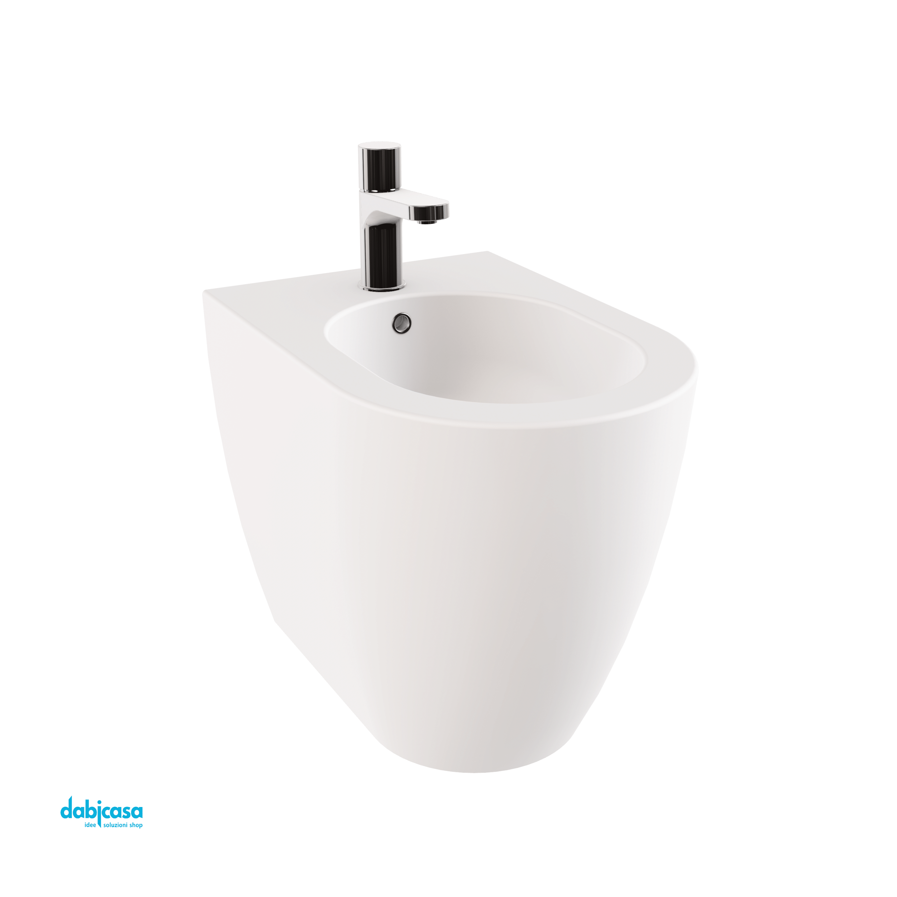 Azzurra Ceramica "Comoda" Bidet Terra Filo Parete Bianco Opaco