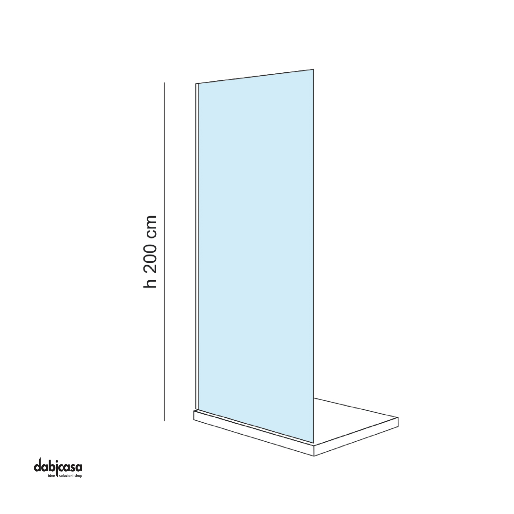 Parete Doccia Walk - In Da 118/120 Cm Cristallo Temperato Trasparente Da 8 mm Profilo Cromo Lucido - Dabicasa