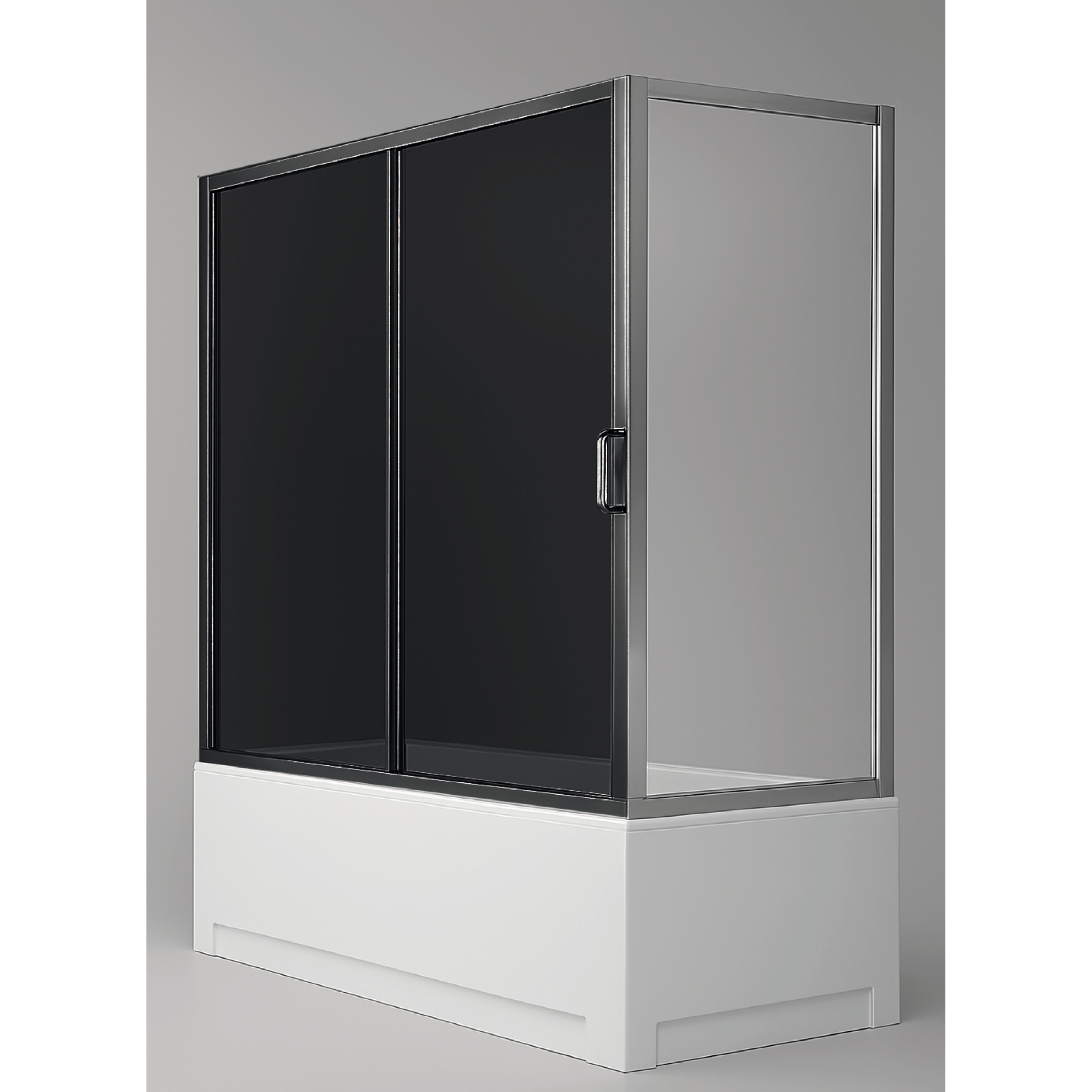 Parete Fissa Per Sopravasca 80 Cm Giava Argento Lucido/Vetro Trasparente - Dabicasa