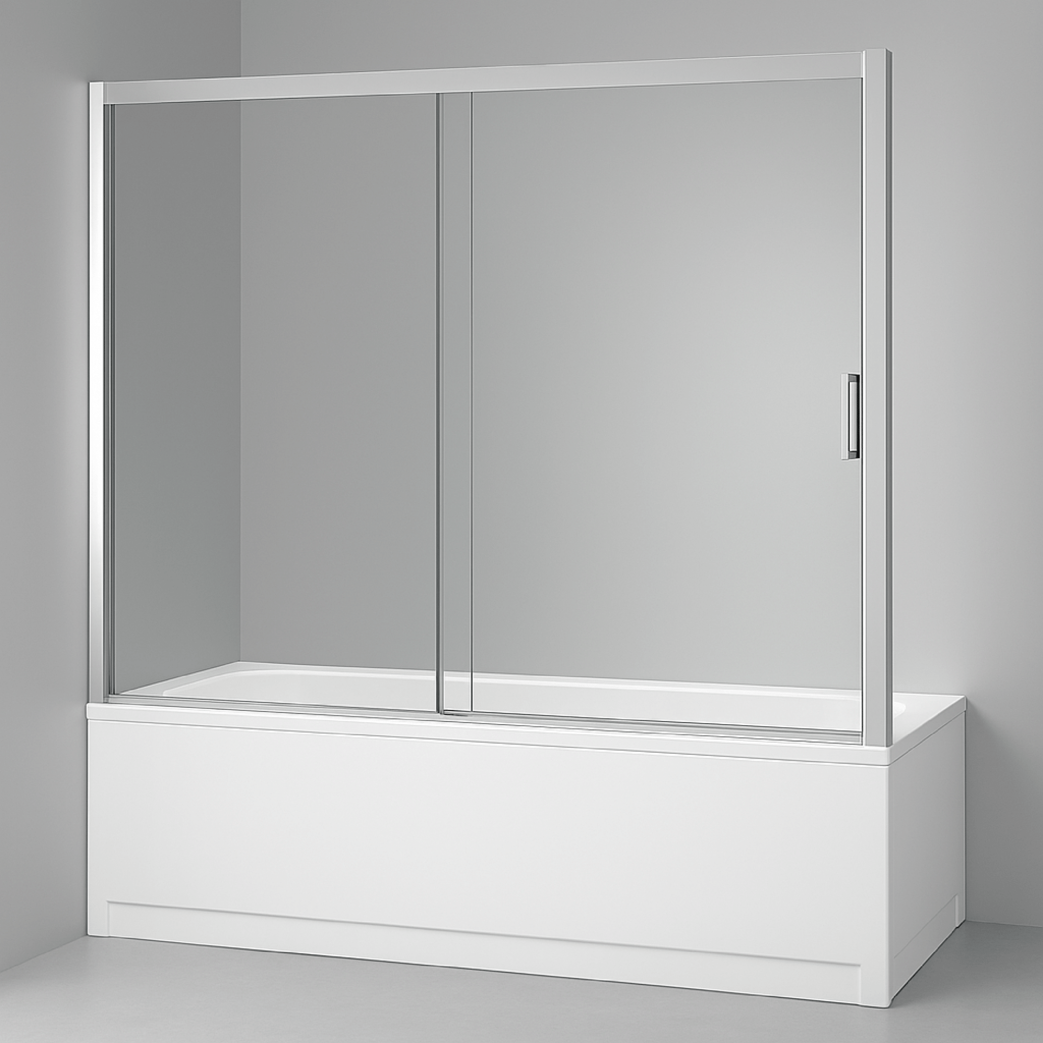 Parete Sopravasca a Nicchia Con Un'Anta Scorrevole 150 Cm Giava Argento Lucido/Vetro Trasparente - Dabicasa