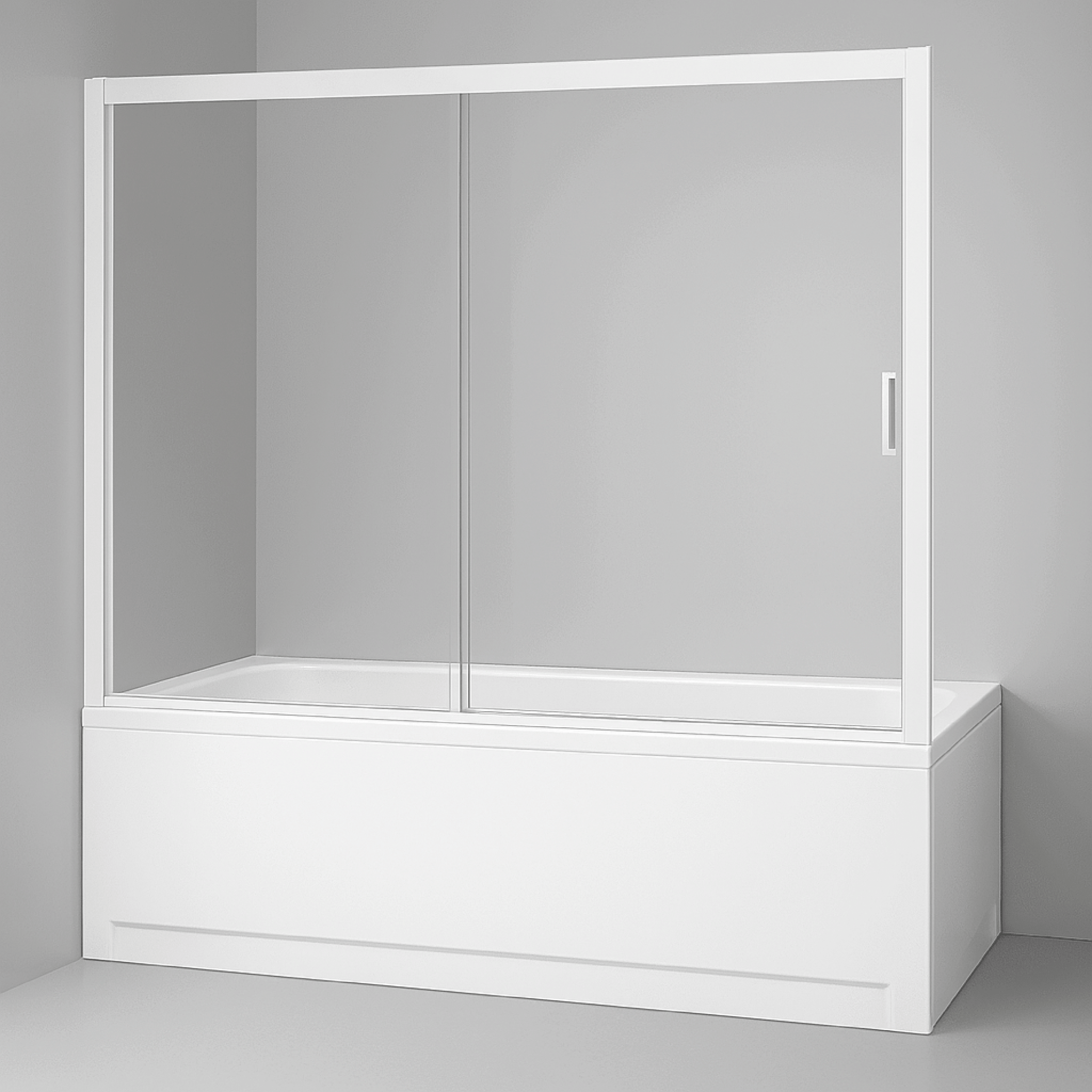 Parete Sopravasca a Nicchia Con Un'Anta Scorrevole 180 Cm Giava Bianco/Vetro Trasparente - Dabicasa