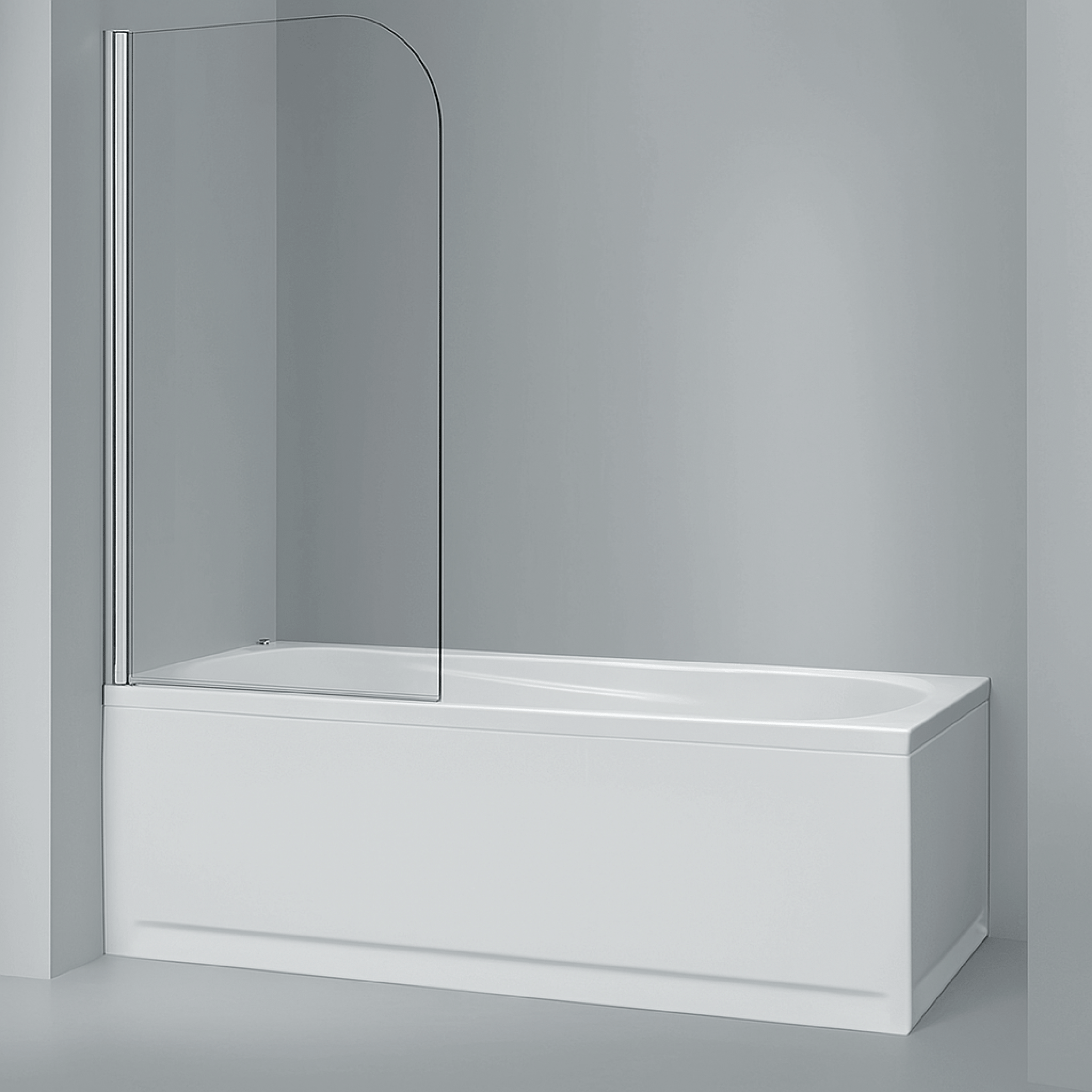 Parete Sopravasca Girevole Versione Sx 85 Cm Giava Argento Lucido/Vetro Trasparente - Dabicasa