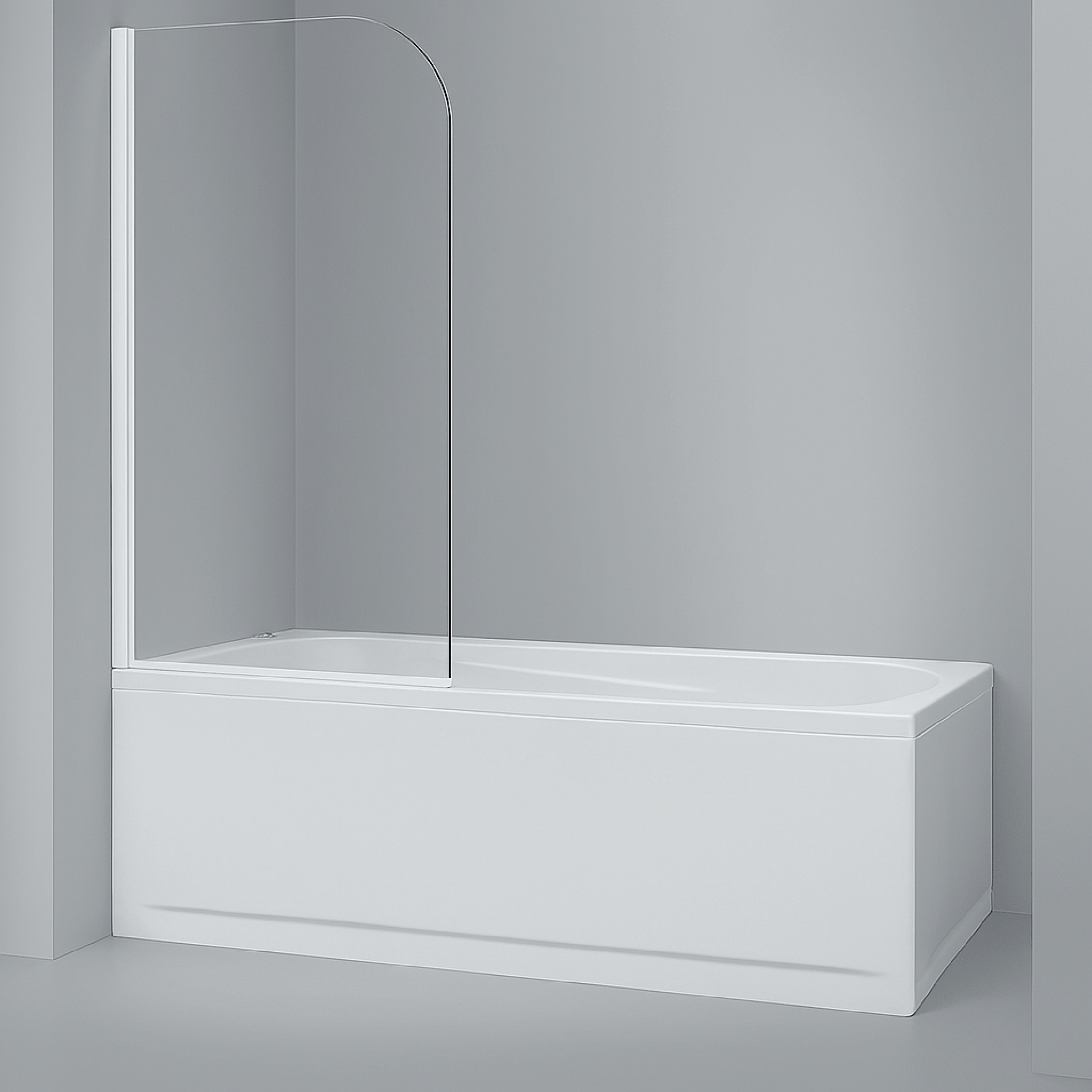 Parete Sopravasca Girevole Versione Sx 85 Cm Giava Bianco/Vetro Trasparente - Dabicasa