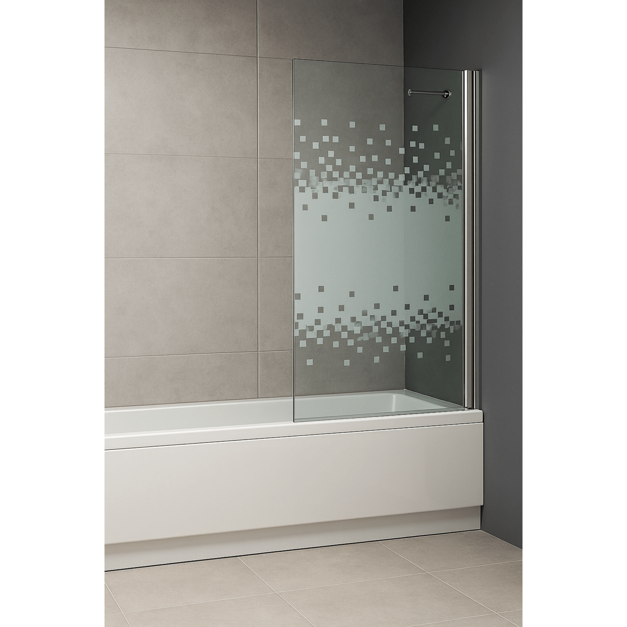 Parete Sopravasca Versione Dx 70 Cm Giava "Smeralda" Argento Lucido/Vetro Velo - Dabicasa