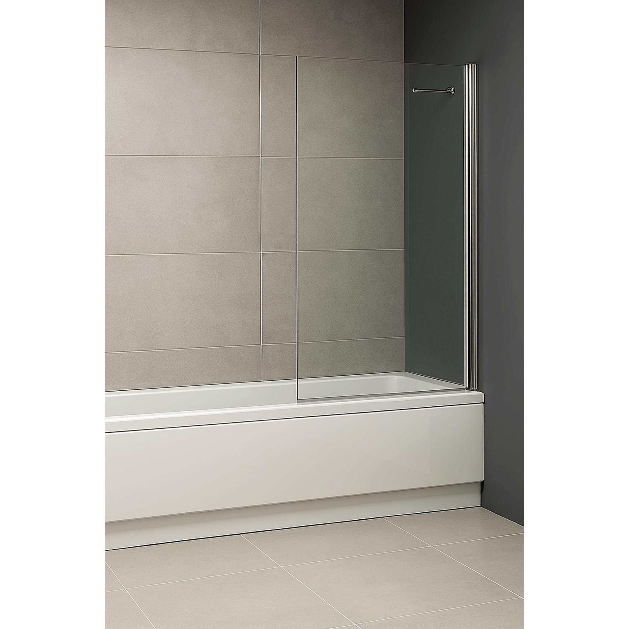Parete Sopravasca Versione Dx 85 Cm Giava "Smeralda" Argento Lucido/Vetro Trasparente - Dabicasa