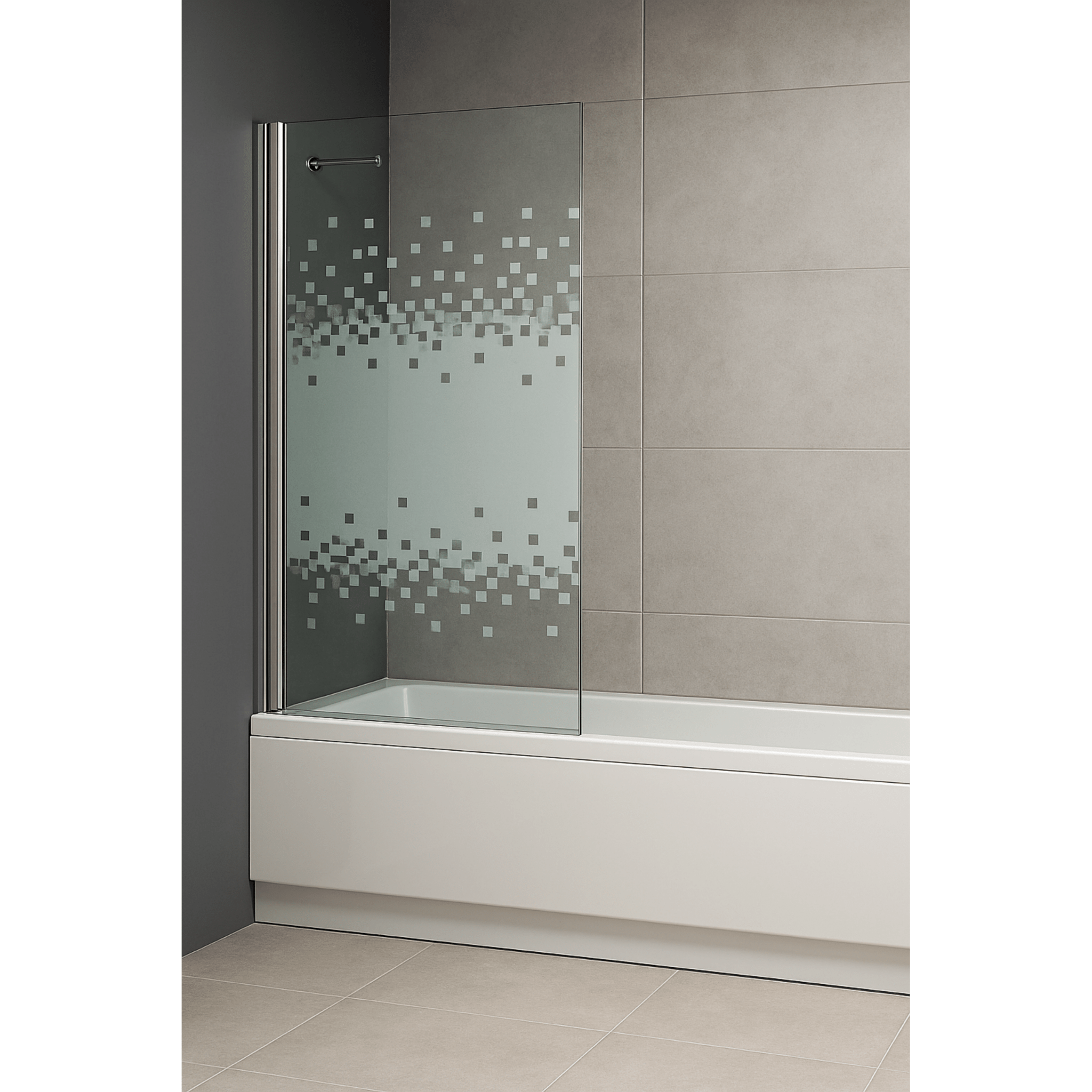 Parete Sopravasca Versione Sx 70 Cm Giava "Smeralda" Argento Lucido/Vetro Velo - Dabicasa