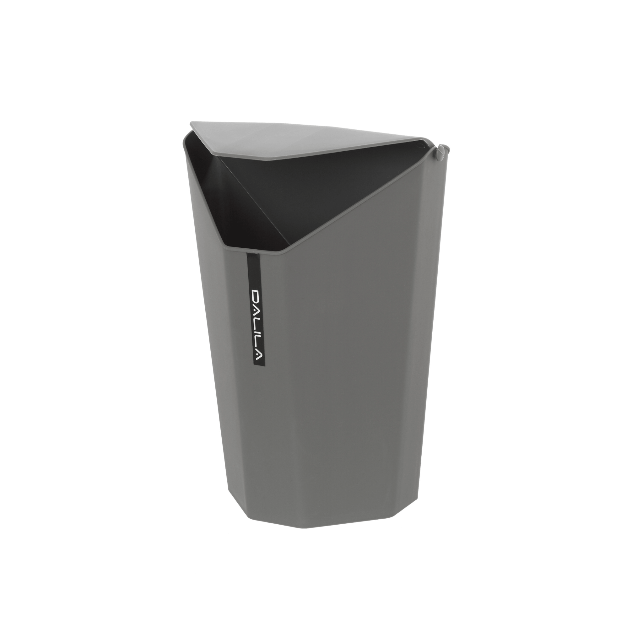 Pattumiera Bagno Con Coperchio Basculante 6,5 Lt Feridras "Dalila" Grigio - Dabicasa