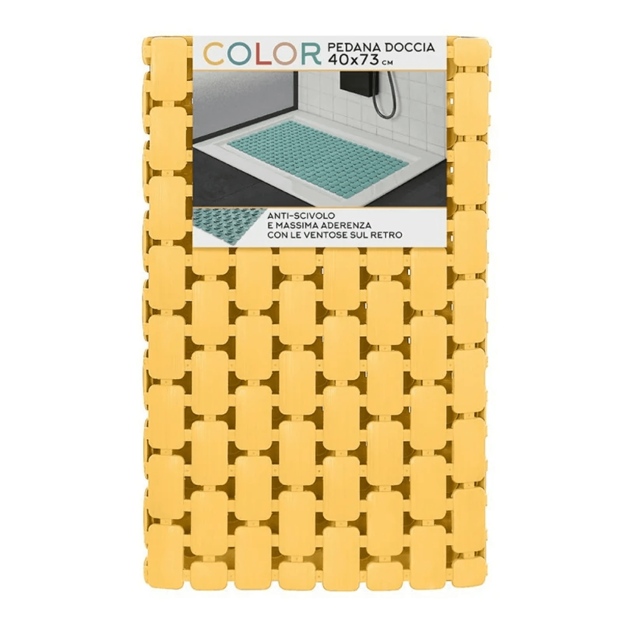 Pedana Doccia Antiscivolo 40x73 Feridras "Color" Giallo - Dabicasa