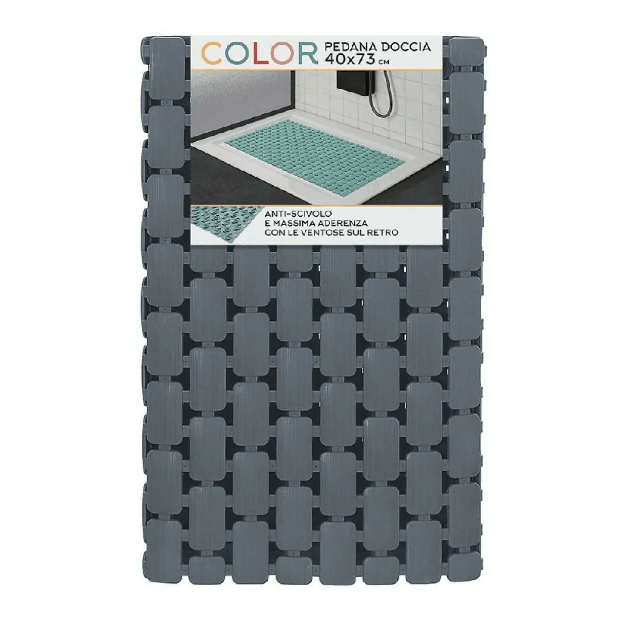 Pedana Doccia Antiscivolo 40x73 Feridras "Color" Grigio - Dabicasa