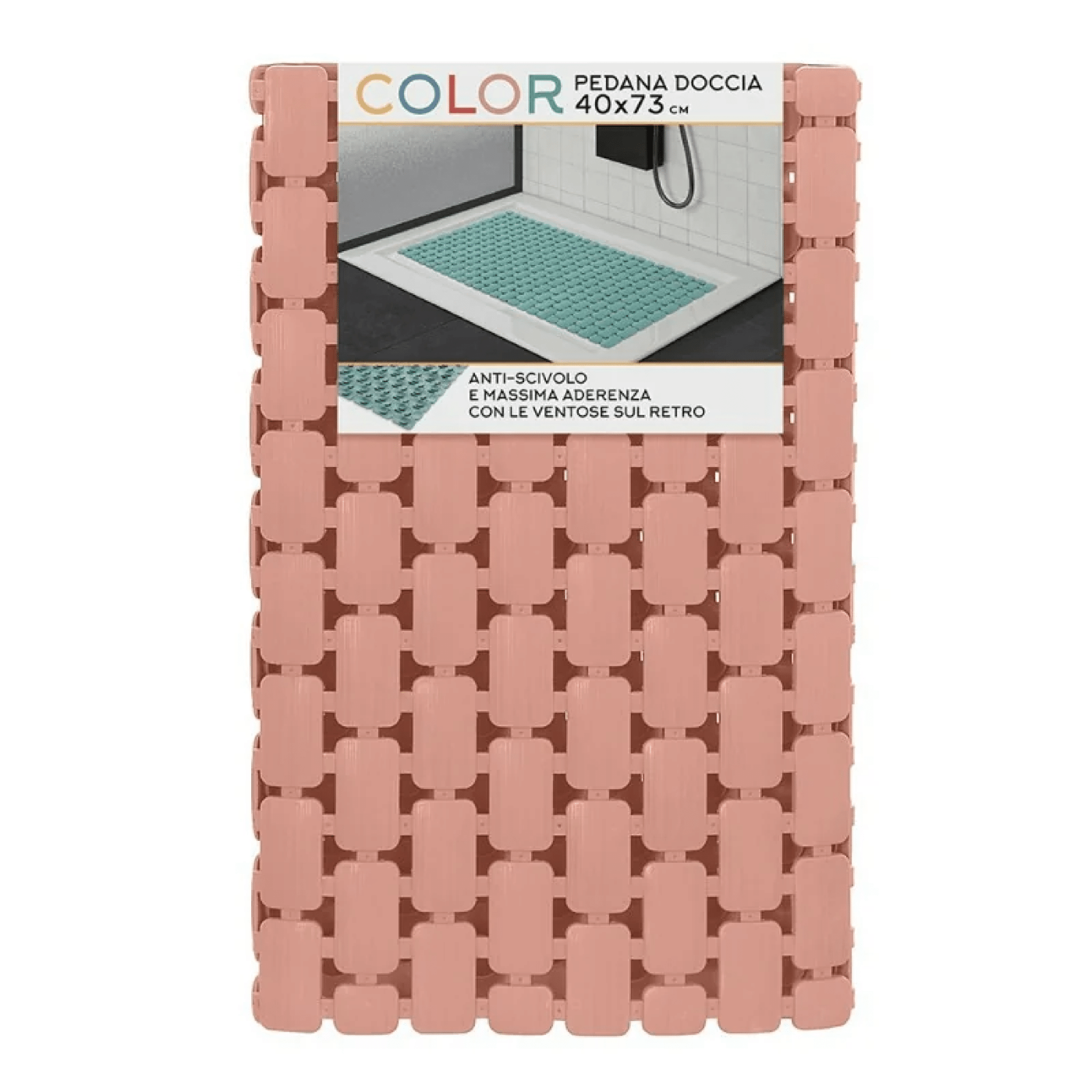 Pedana Doccia Antiscivolo 40x73 Feridras "Color" Rosa - Dabicasa