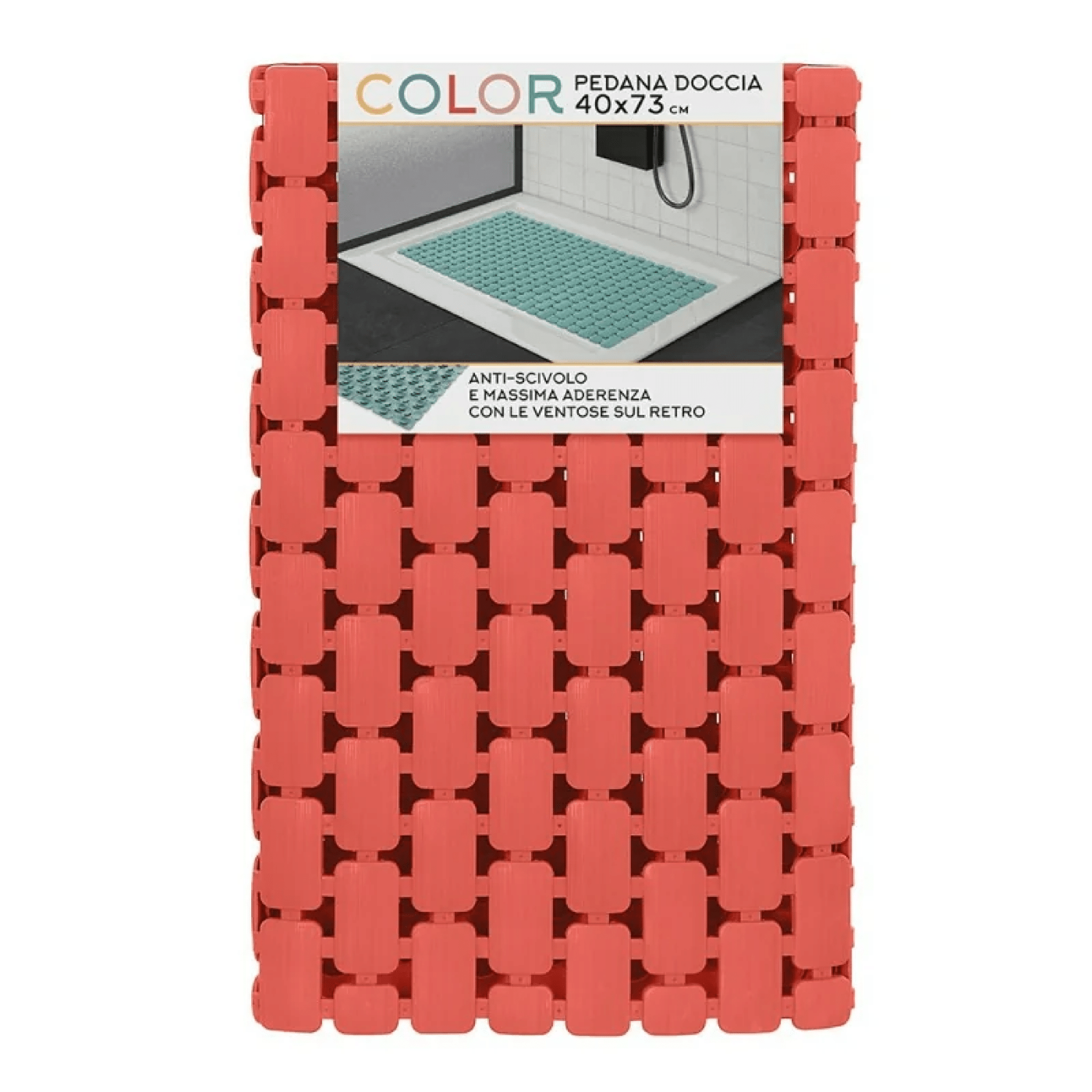 Pedana Doccia Antiscivolo 40x73 Feridras "Color" Rosso Mattone - Dabicasa
