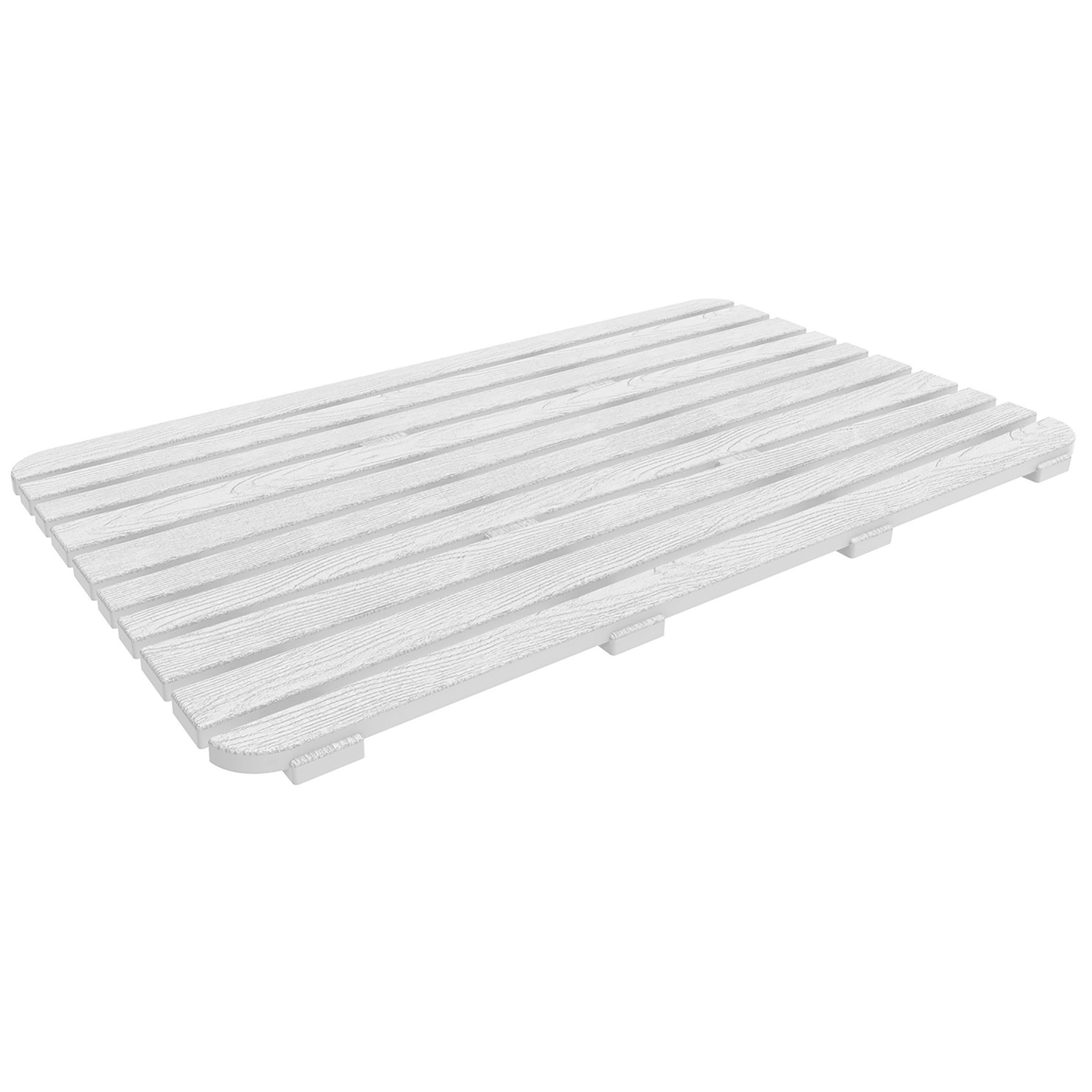 Pedana Doccia Rigida 80x50 Feridras "Woody" Bianco - Dabicasa
