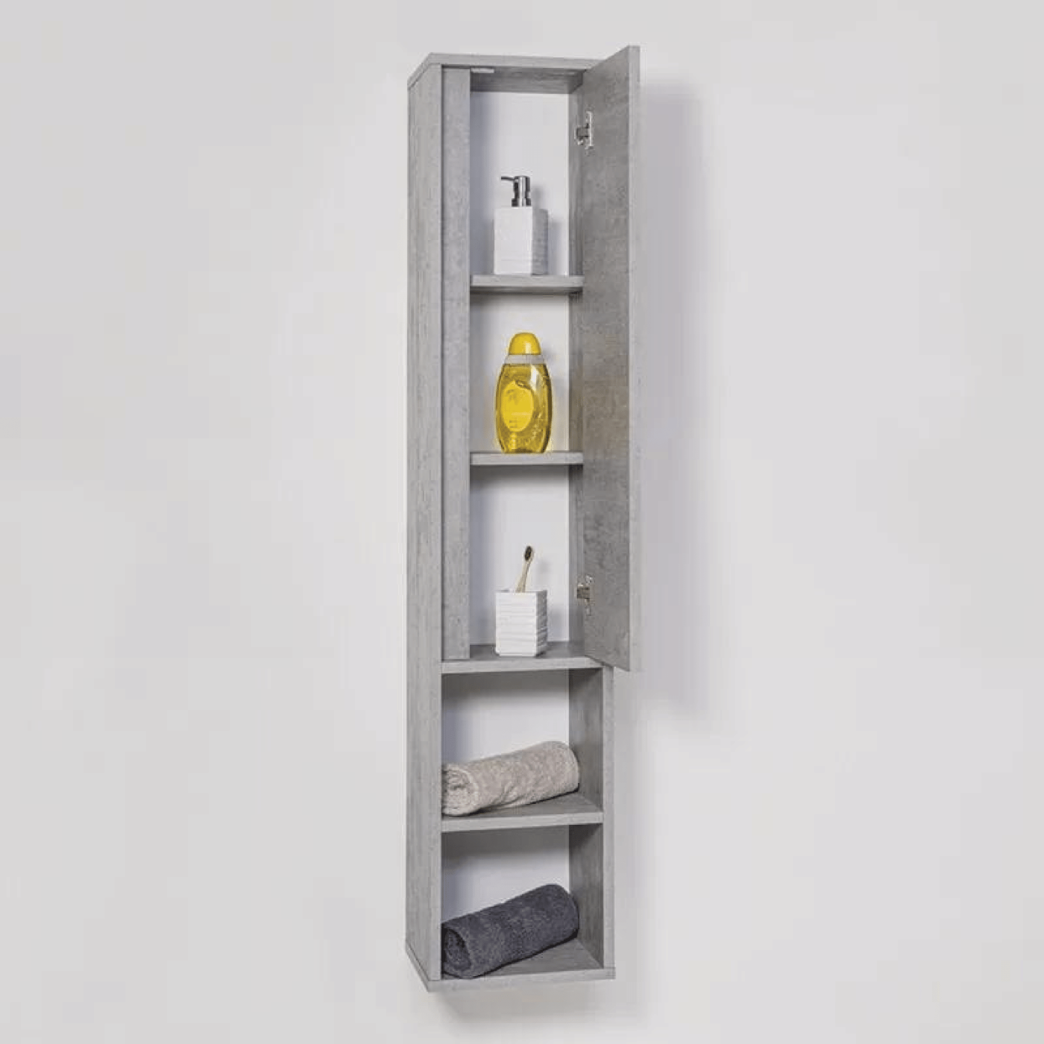 Pensile Portaoggetti 150 Cm Un'Anta Con Vano a Giorno Feridras "Shelf" Cemento - Dabicasa