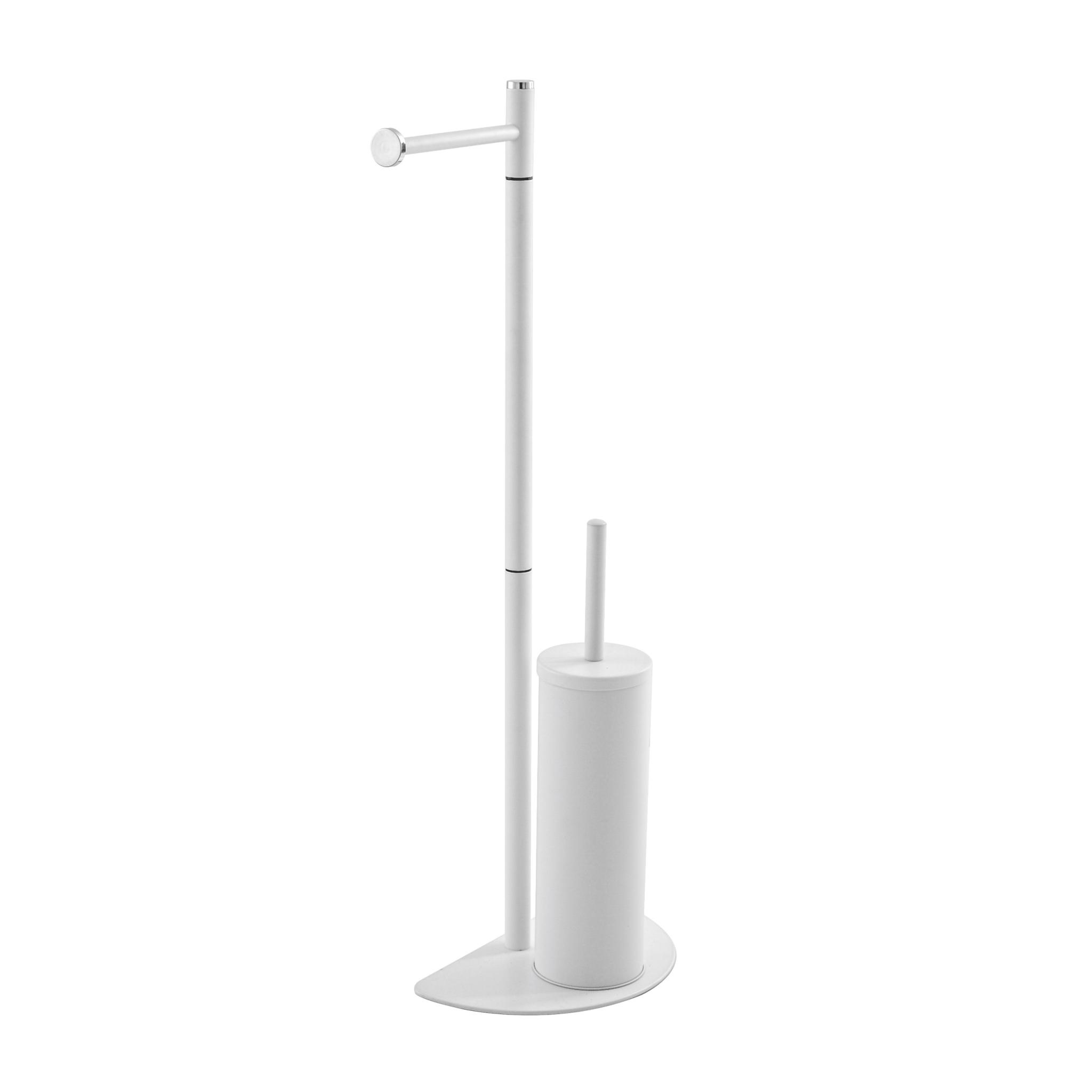 Piantana Portarotolo/Scopino Con Base In Acciaio Feridras Bianco - Dabicasa