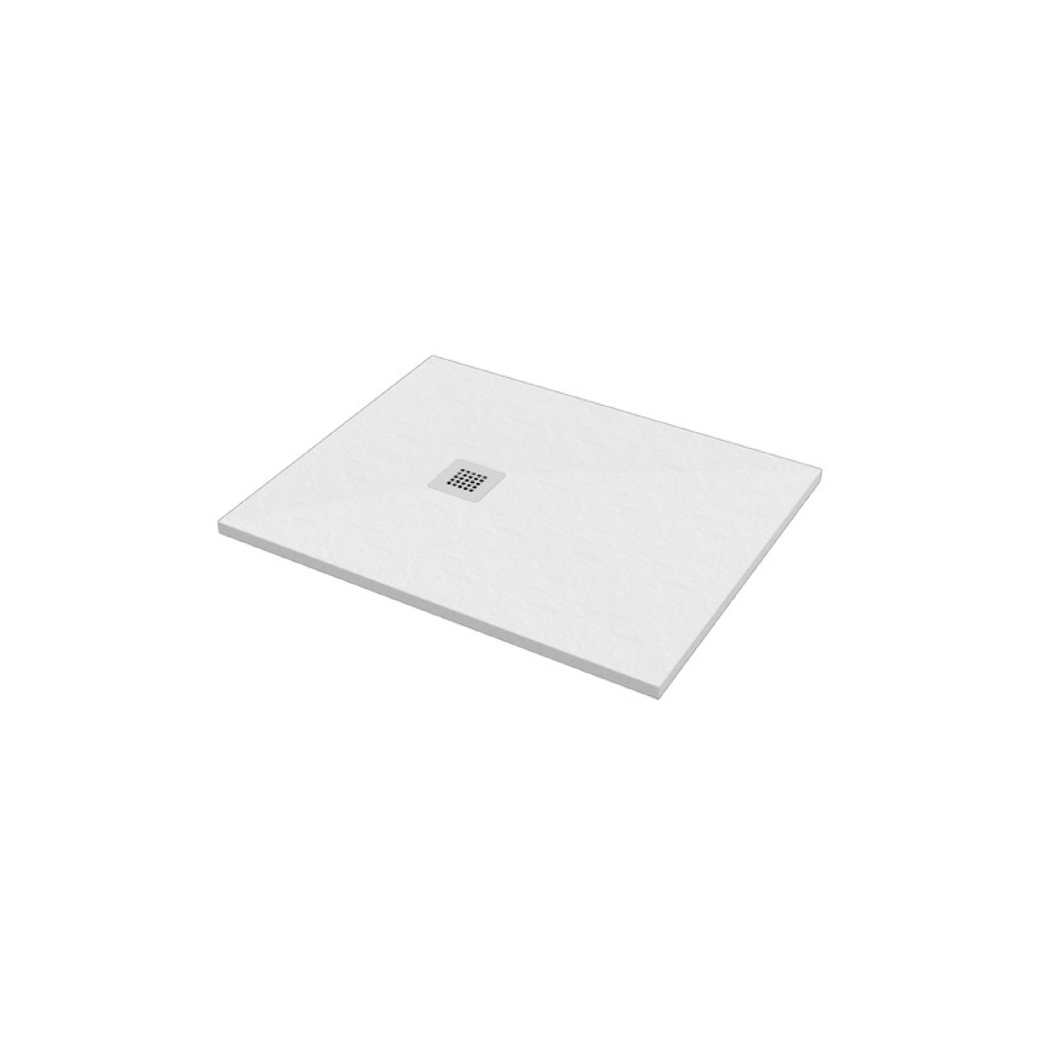 Piatto Doccia 80x100 Effetto Pietra Ercos "Stone" Bianco Opaco - Dabicasa