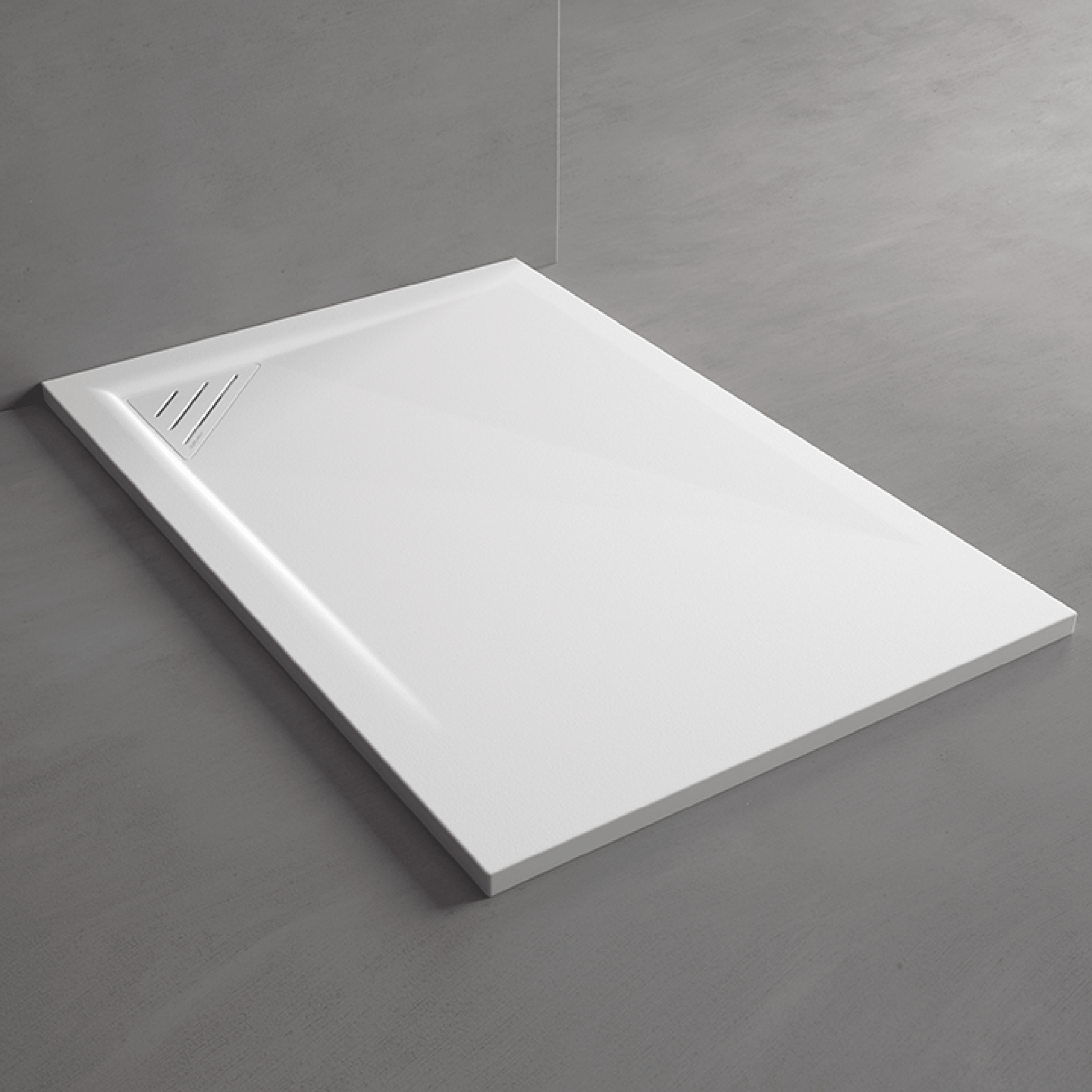 Piatto Doccia 90x100 Effetto Pietra Con Scarico a Sinistra Duplach "Mio" Bianco - Dabicasa