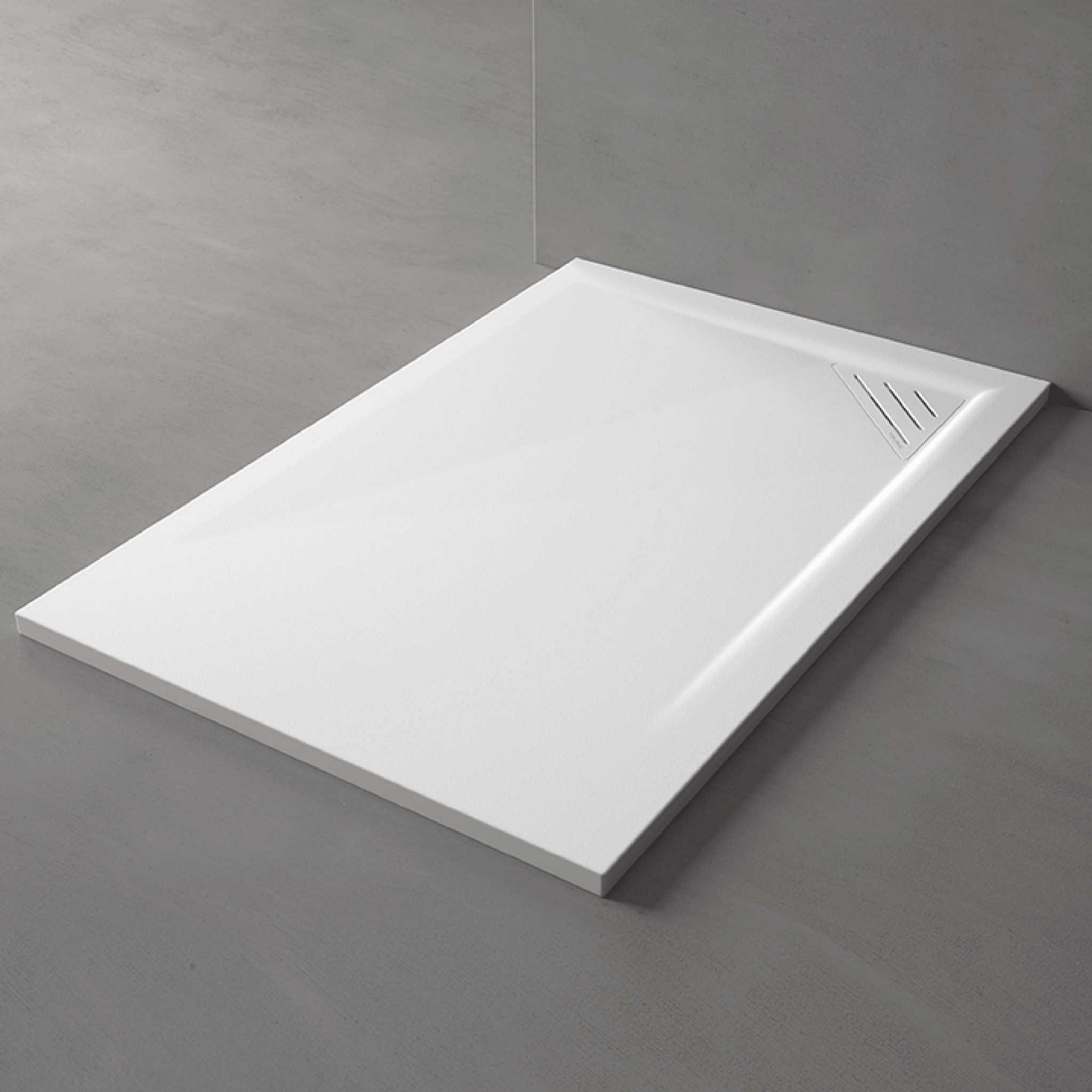 Piatto Doccia 90x200 Effetto Pietra Con Scarico a Destra Duplach "Mio" Bianco - Dabicasa