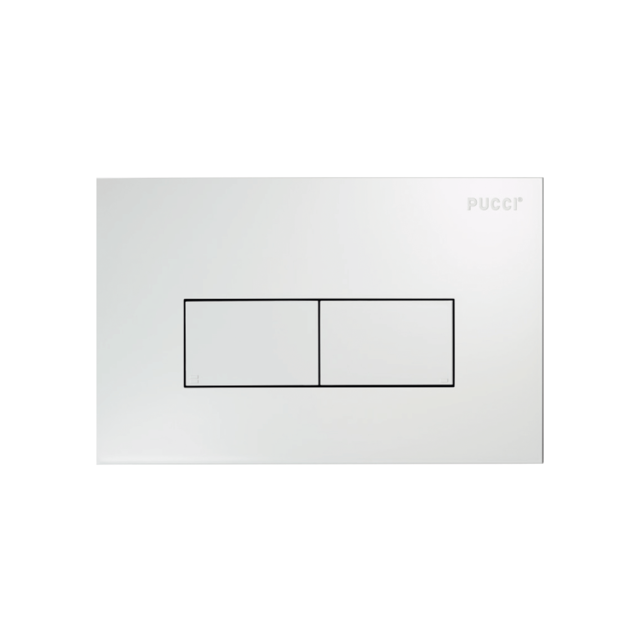 Placca Di Azionamento Doppio Pulsante Pucciplast "Eco Linea" Bianco Lucido - Dabicasa