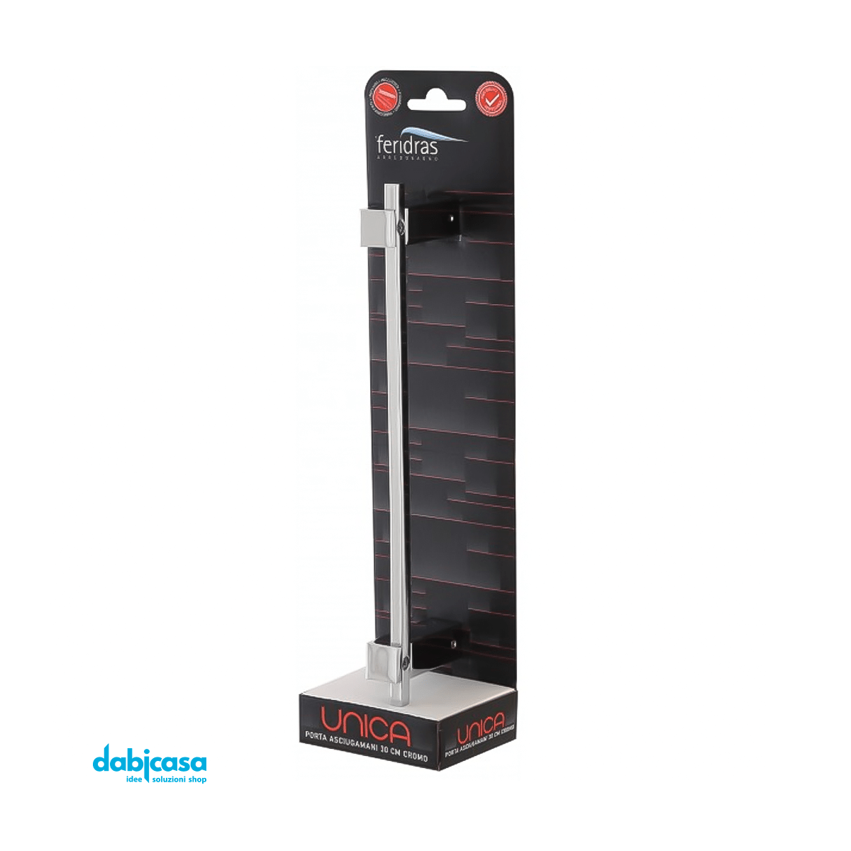Porta Asciugamani "Unica" In Acciaio Cromato Antiruggine 30cm - Dabicasa