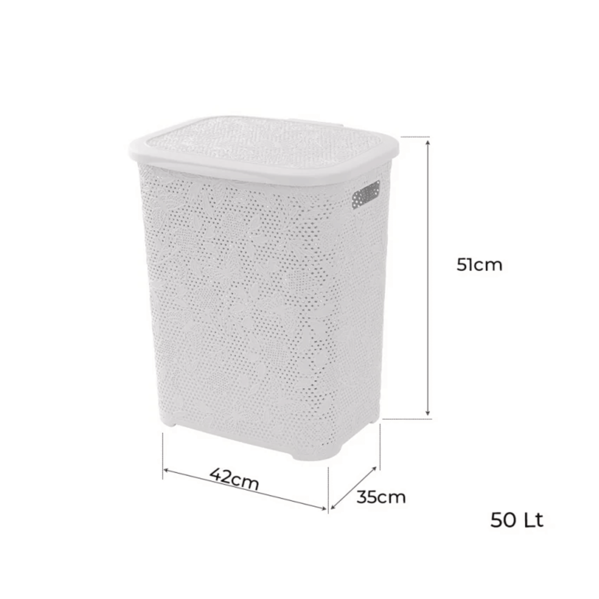 Portabiancheria Salvaspazio 50 Lt Feridras "Flower" Bianco - Dabicasa