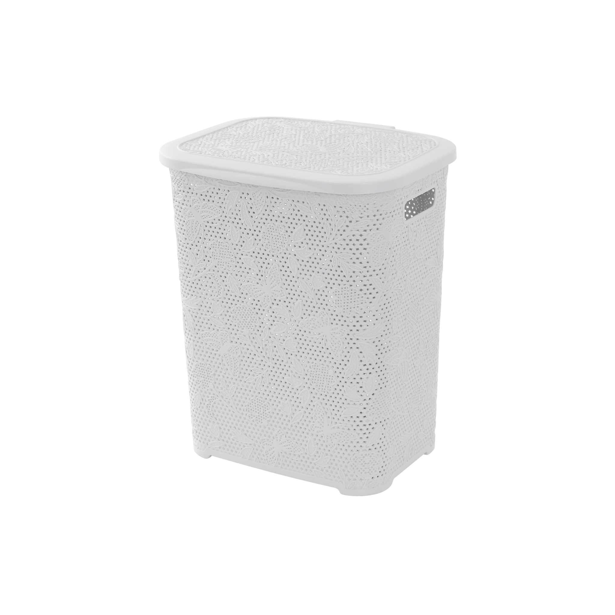 Portabiancheria Salvaspazio 50 Lt Feridras "Flower" Bianco - Dabicasa