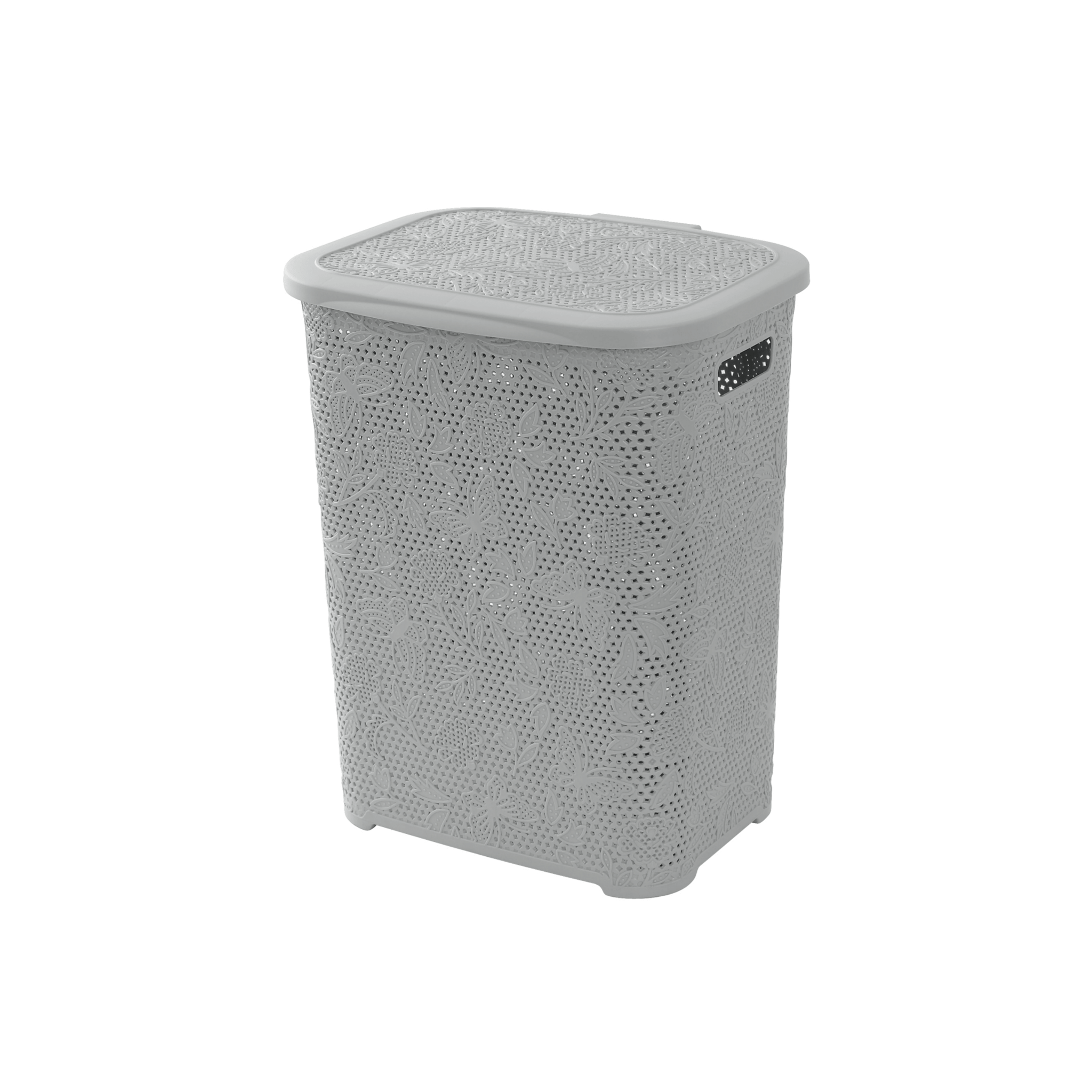 Portabiancheria Salvaspazio 50 Lt Feridras "Flower" Grigio - Dabicasa