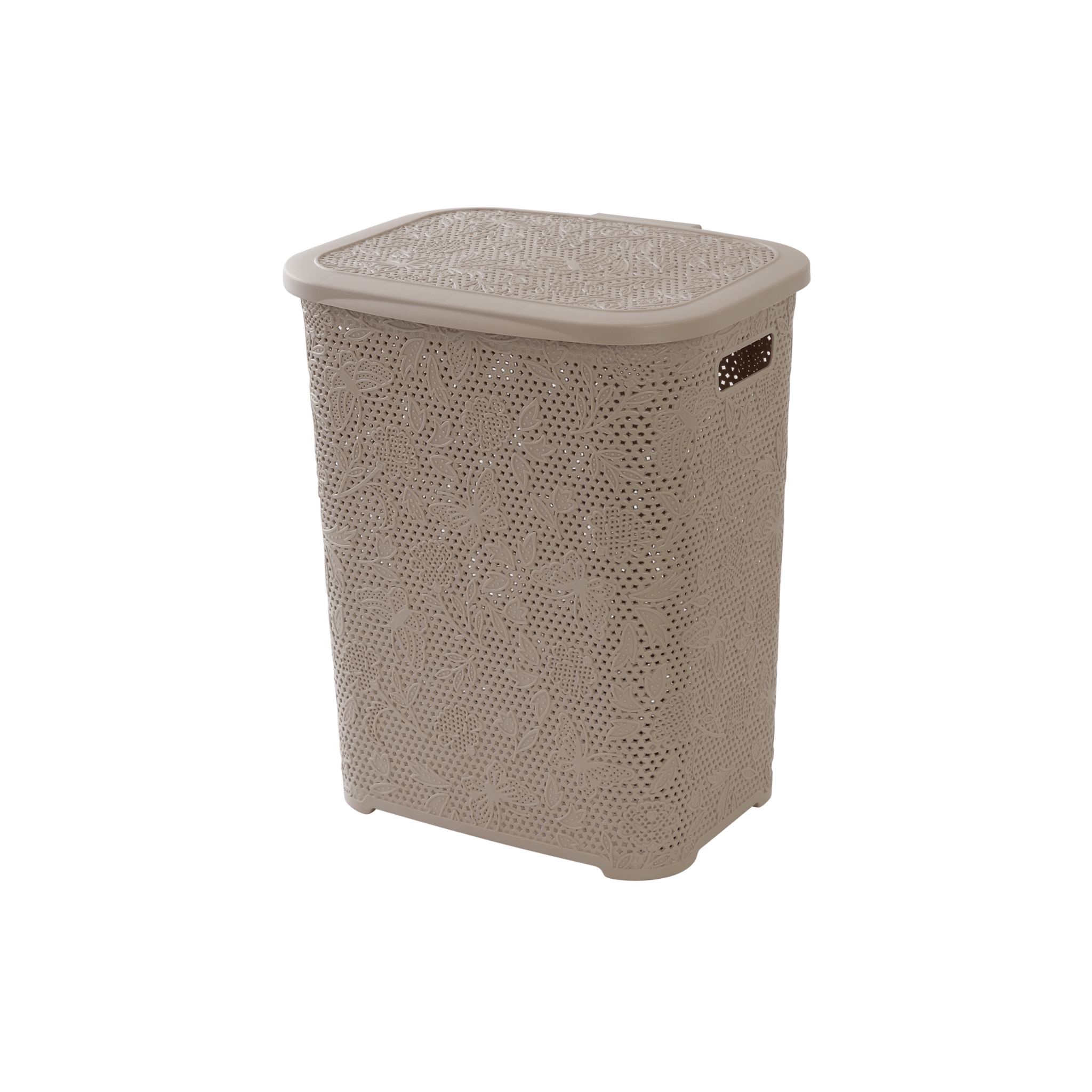 Portabiancheria Salvaspazio 50 Lt Feridras "Flower" Tortora - Dabicasa
