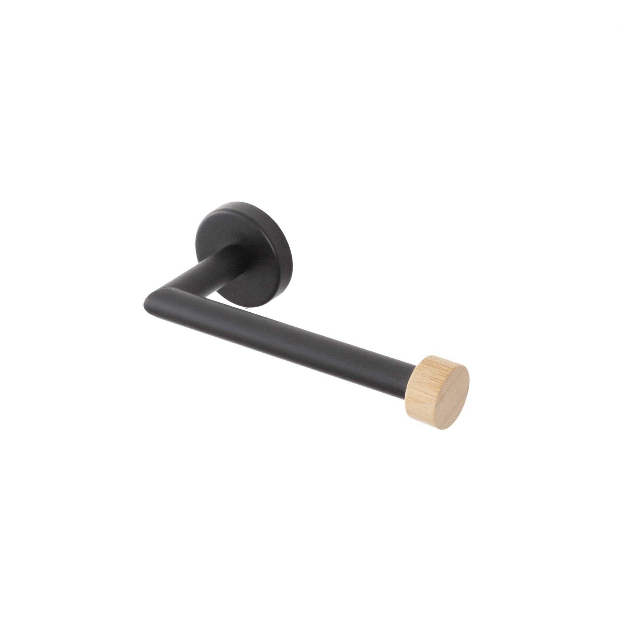 Portarotolo a Parete 18,5 Cm Feridras "Haiti" Nero/Bambù - Dabicasa