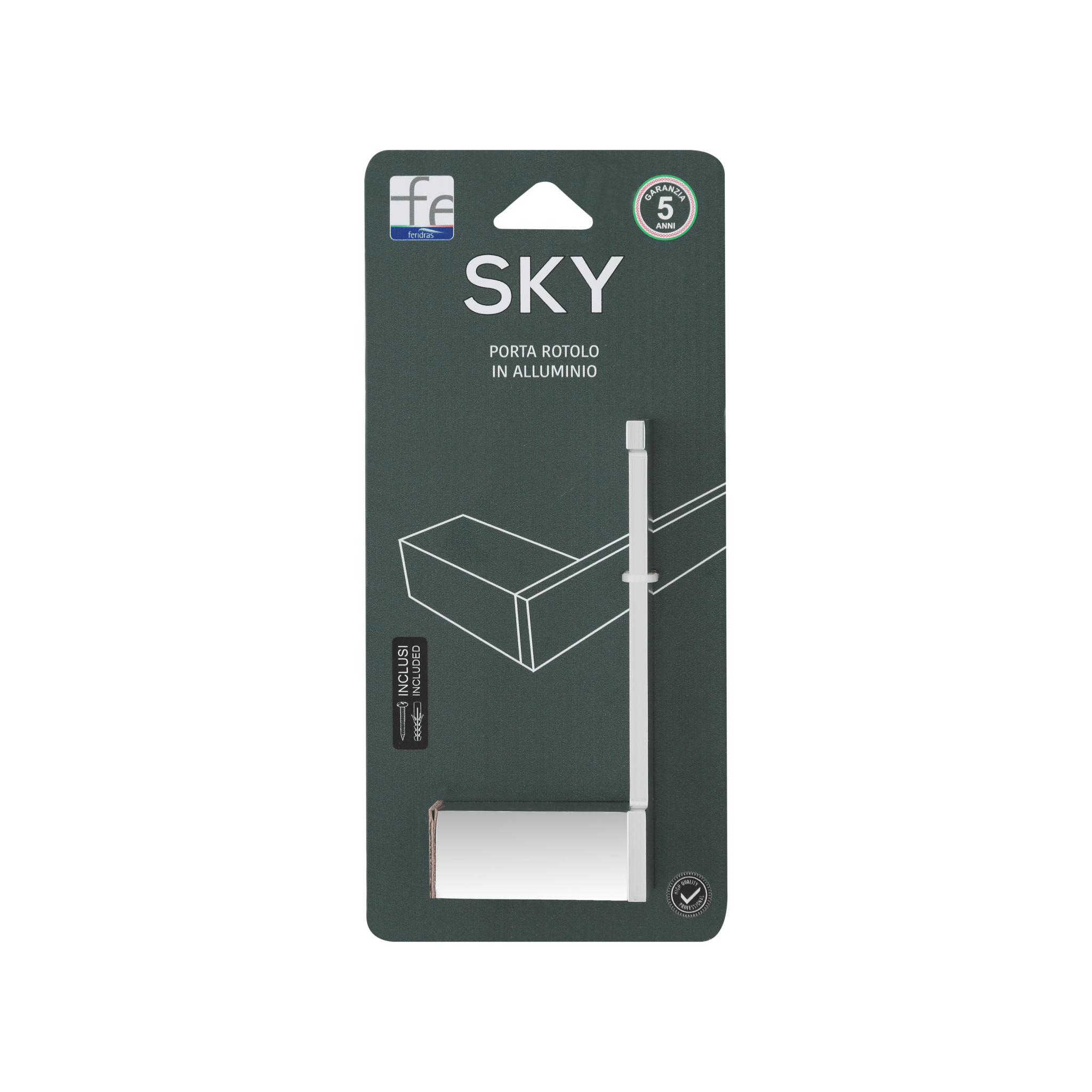 Portarotolo a Parete Feridras "Sky" Argento - Dabicasa