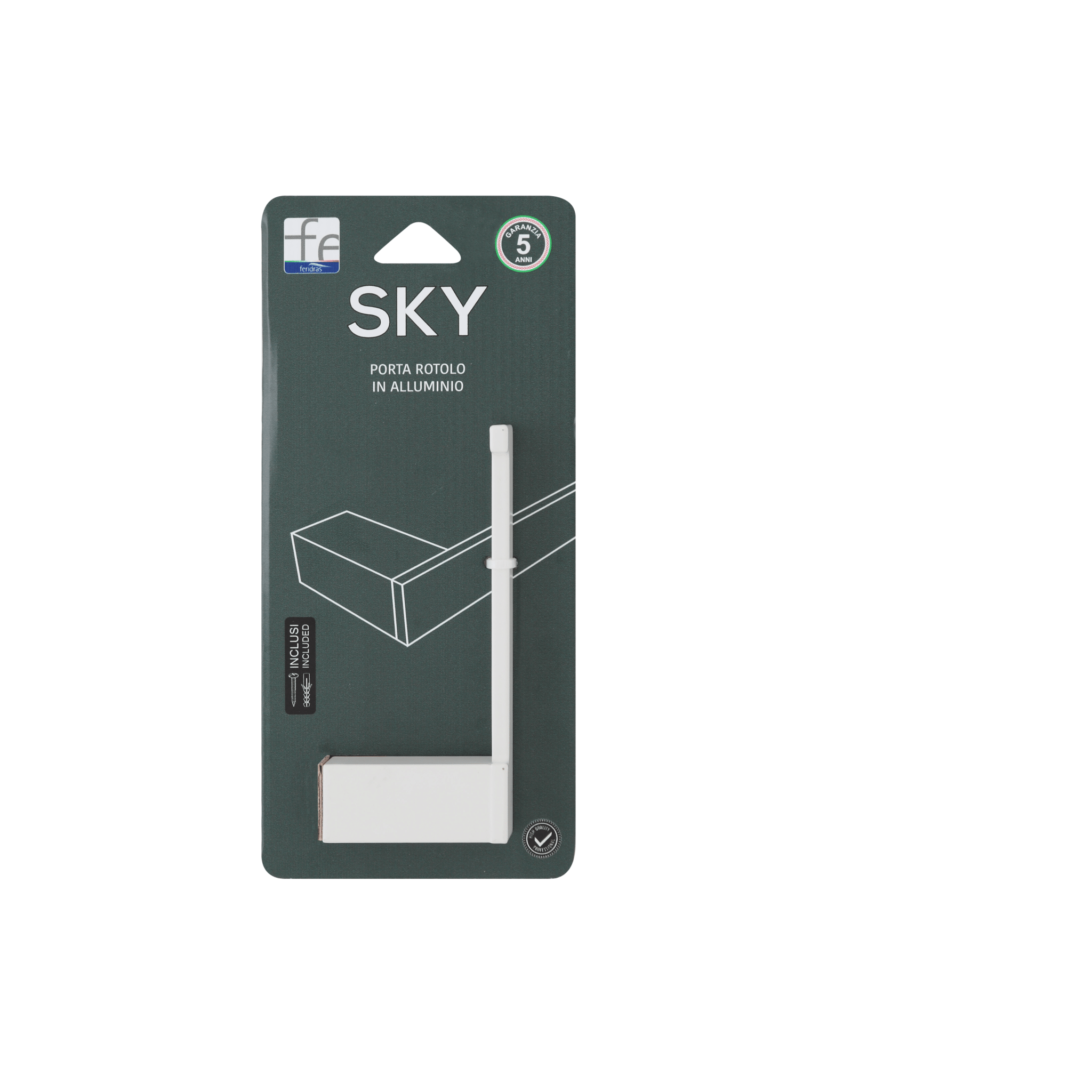 Portarotolo a Parete Feridras "Sky" Bianco Opaco - Dabicasa