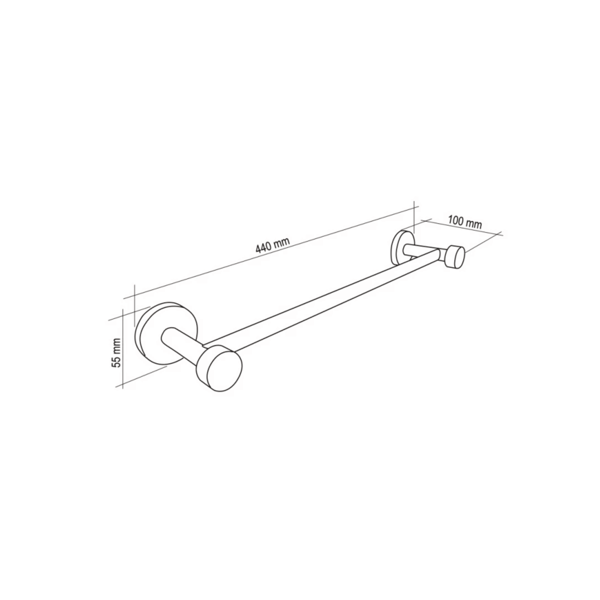 Portasalviette a Parete 40 Cm Feridras "Haiti" Bianco/Bambù - Dabicasa