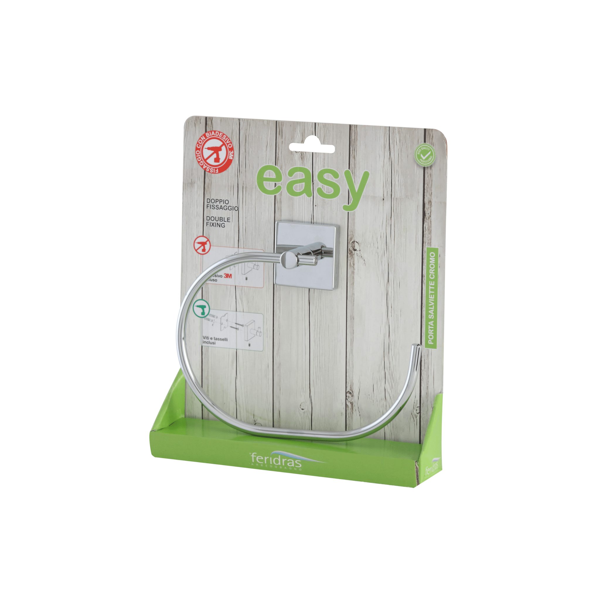 Portasalviette a Parete Feridras "Easy" Cromo Lucido - Dabicasa