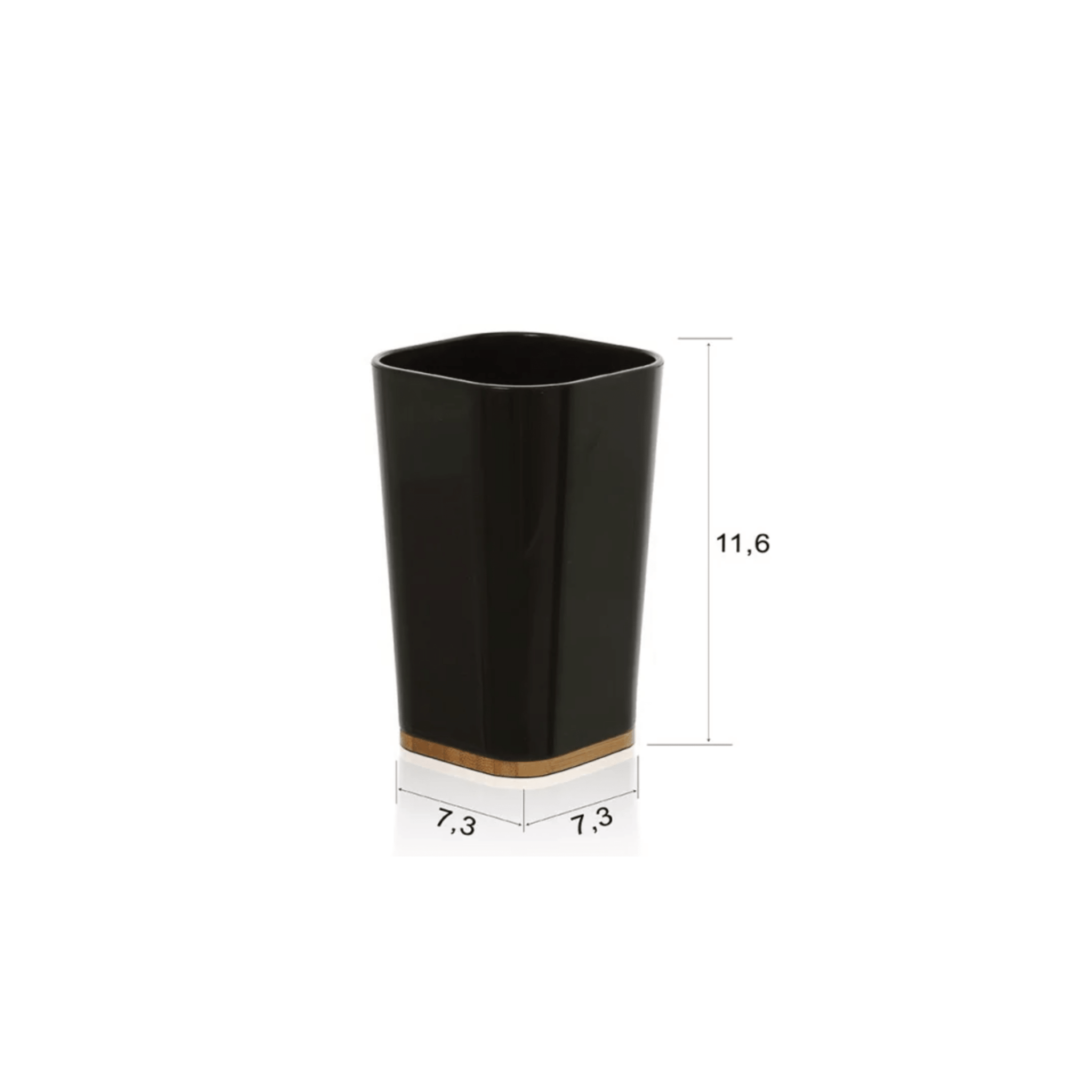Portaspazzolino D'Appoggio Feridras "Bamboo" Nero - Dabicasa