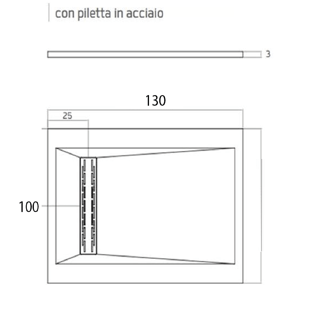 RelaxDesign "Rive Side Solid" Piatto Doccia In Marmoresina Da 100x130 Bianco - Dabicasa