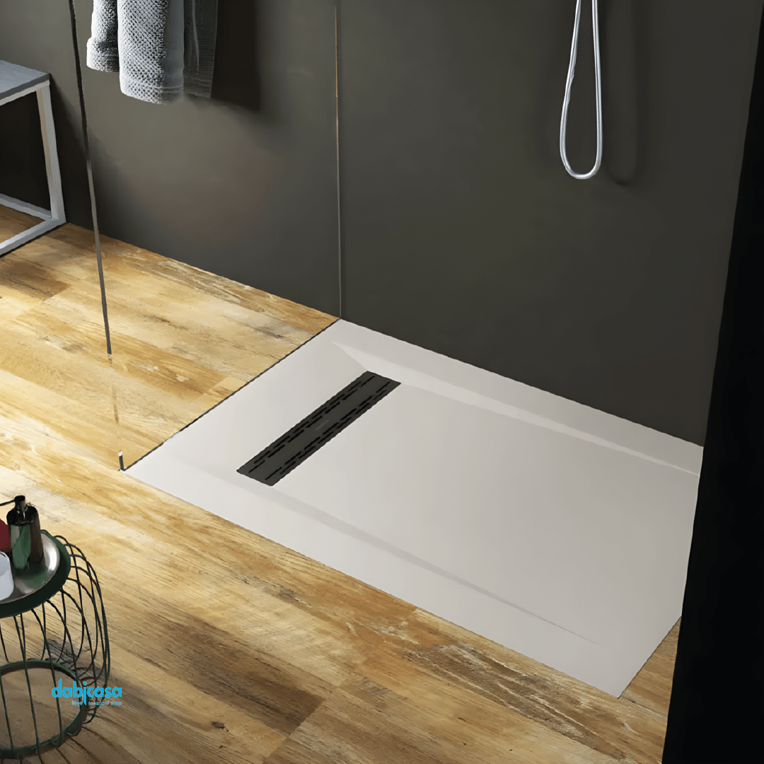 RelaxDesign "Rive Side Solid" Piatto Doccia In Marmoresina Da 100x140 Bianco - Dabicasa