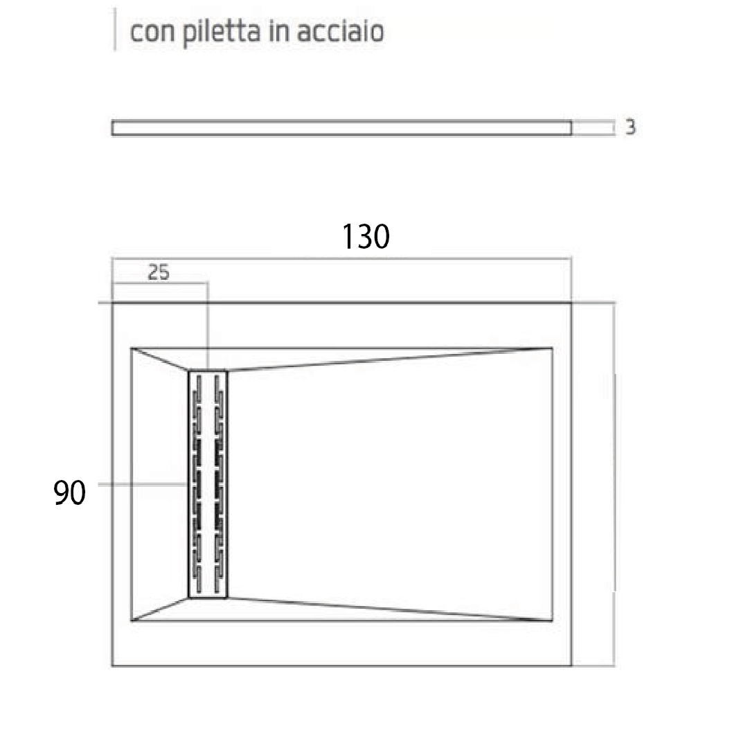 RelaxDesign "Rive Side Solid" Piatto Doccia In Marmoresina Da 90x130 Bianco - Dabicasa