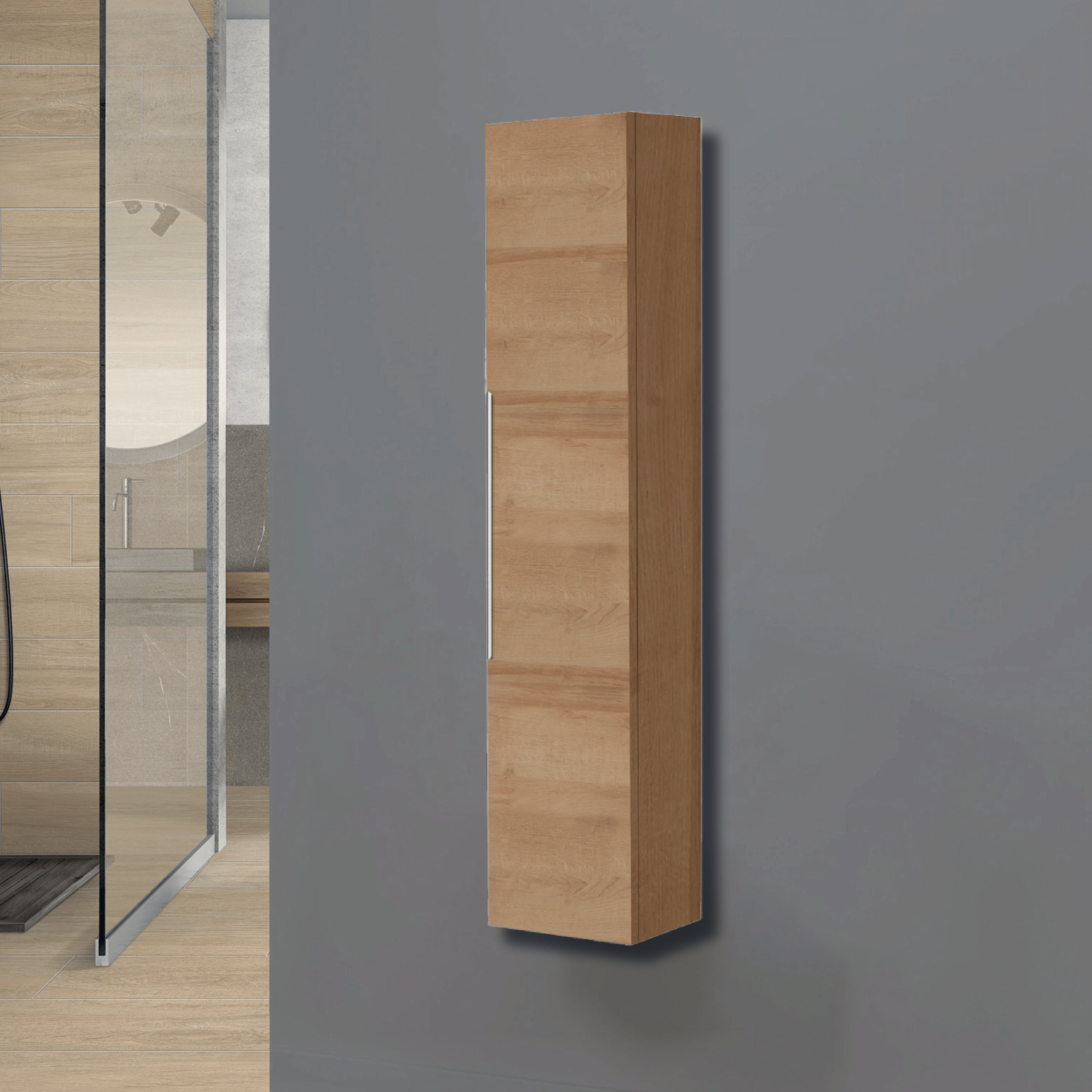 Pensile Portaoggetti 150 Cm Un'Anta Feridras "Rialto" Rovere