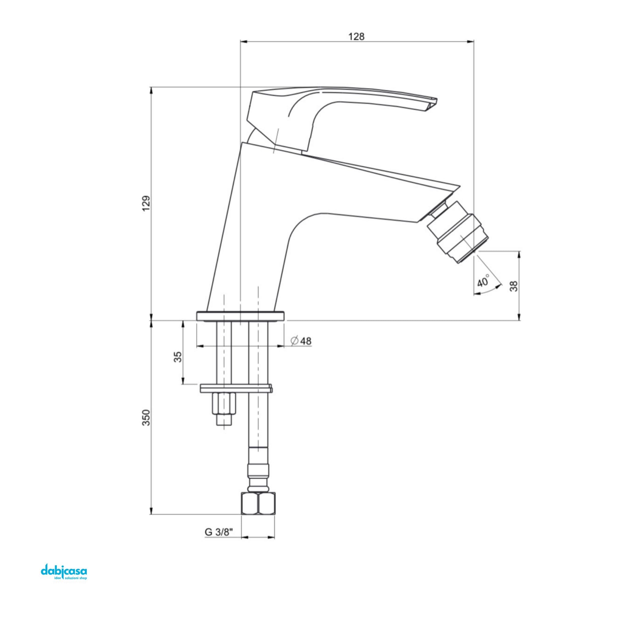 Rubinetteria Jacuzzi "Lucente" Miscelatore Bidet Senza Scarico Automatico - Dabicasa