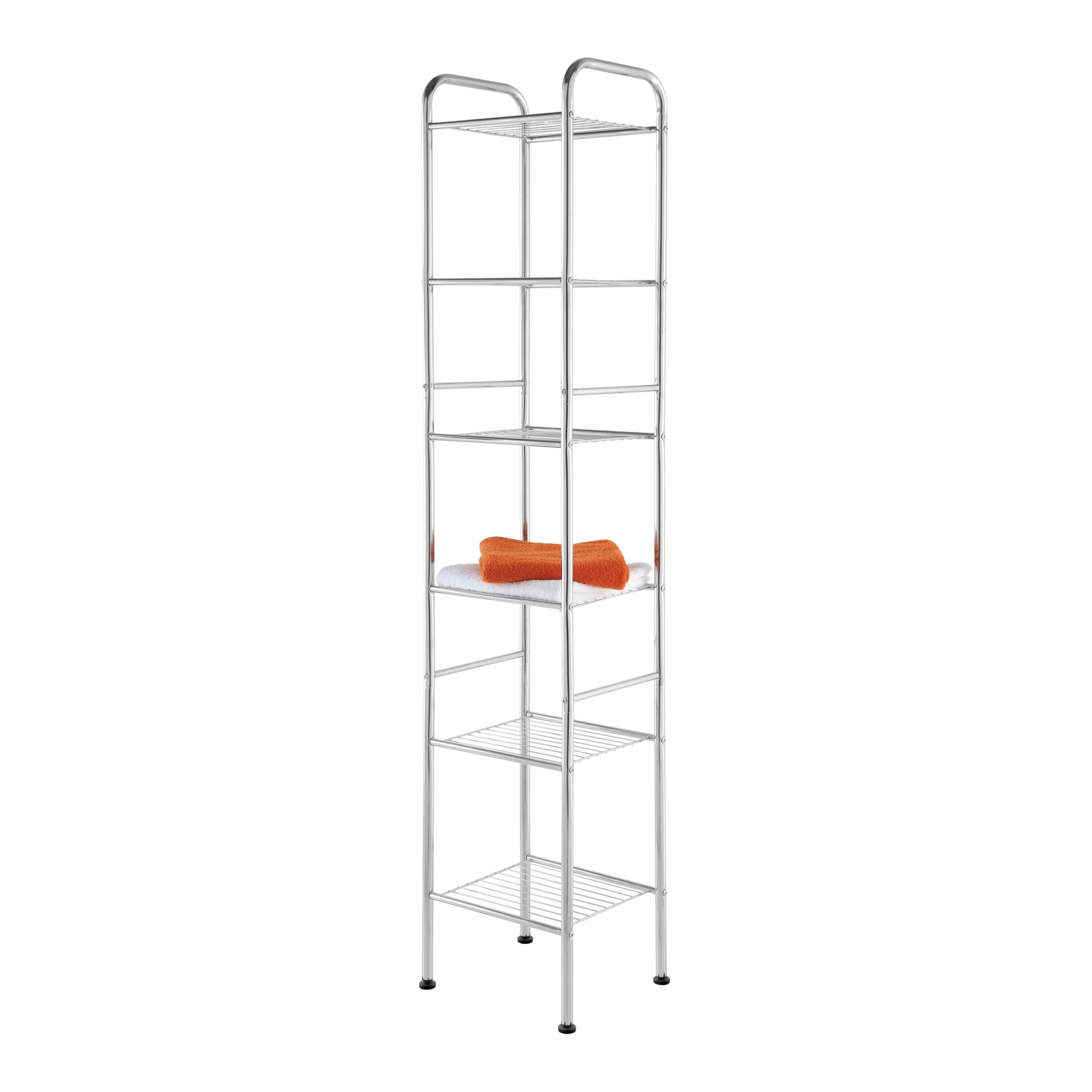 Scaffale Da Bagno Salvaspazio 170 Cm Sei Ripiani Feridras Cromo Lucido - Dabicasa