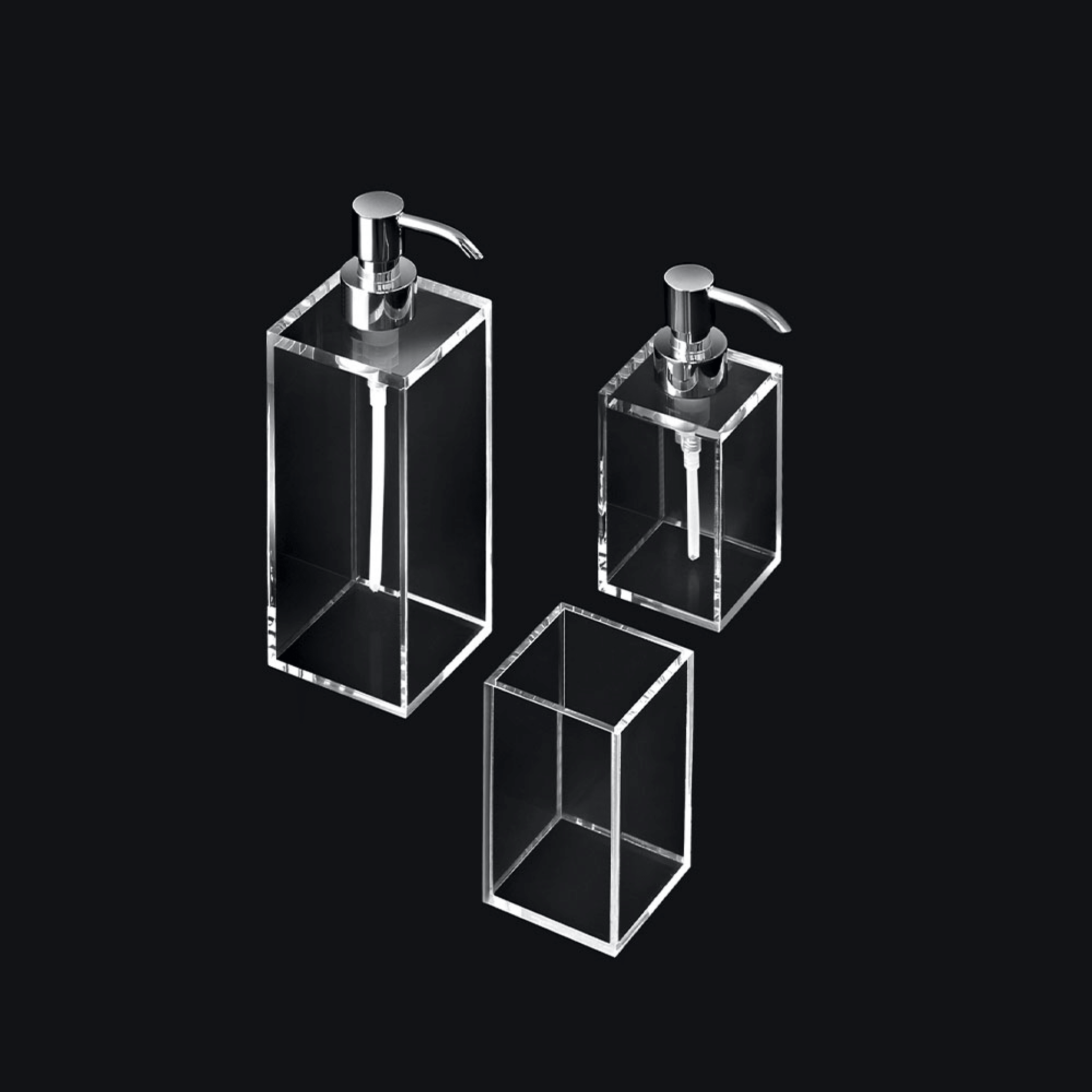 Set 3 Accessori D'Appoggio TlBath "Flesso Plexi" Trasparente - Dabicasa
