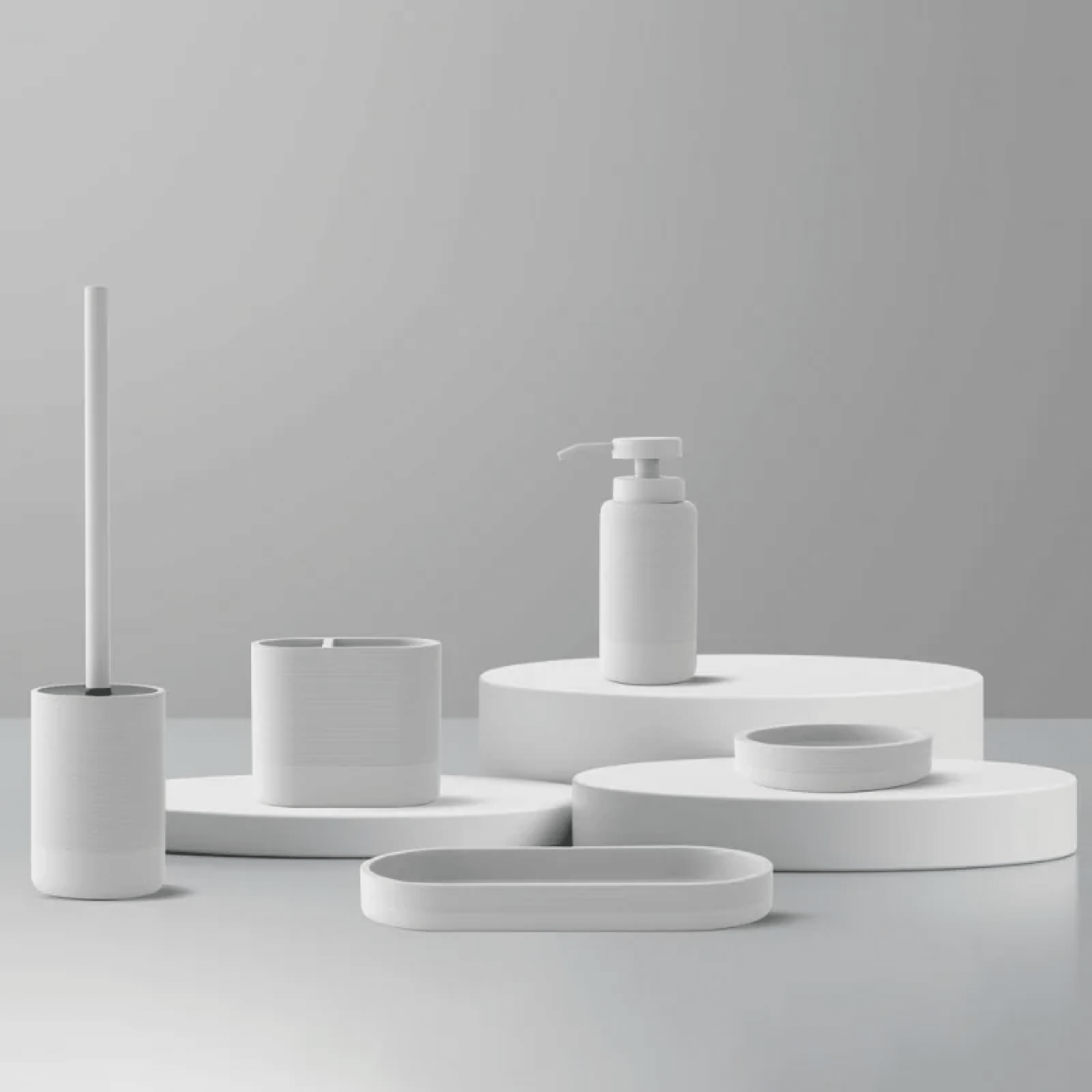 Set 4 Accessori D'Appoggio Ferideas "Marika" Bianco - Dabicasa