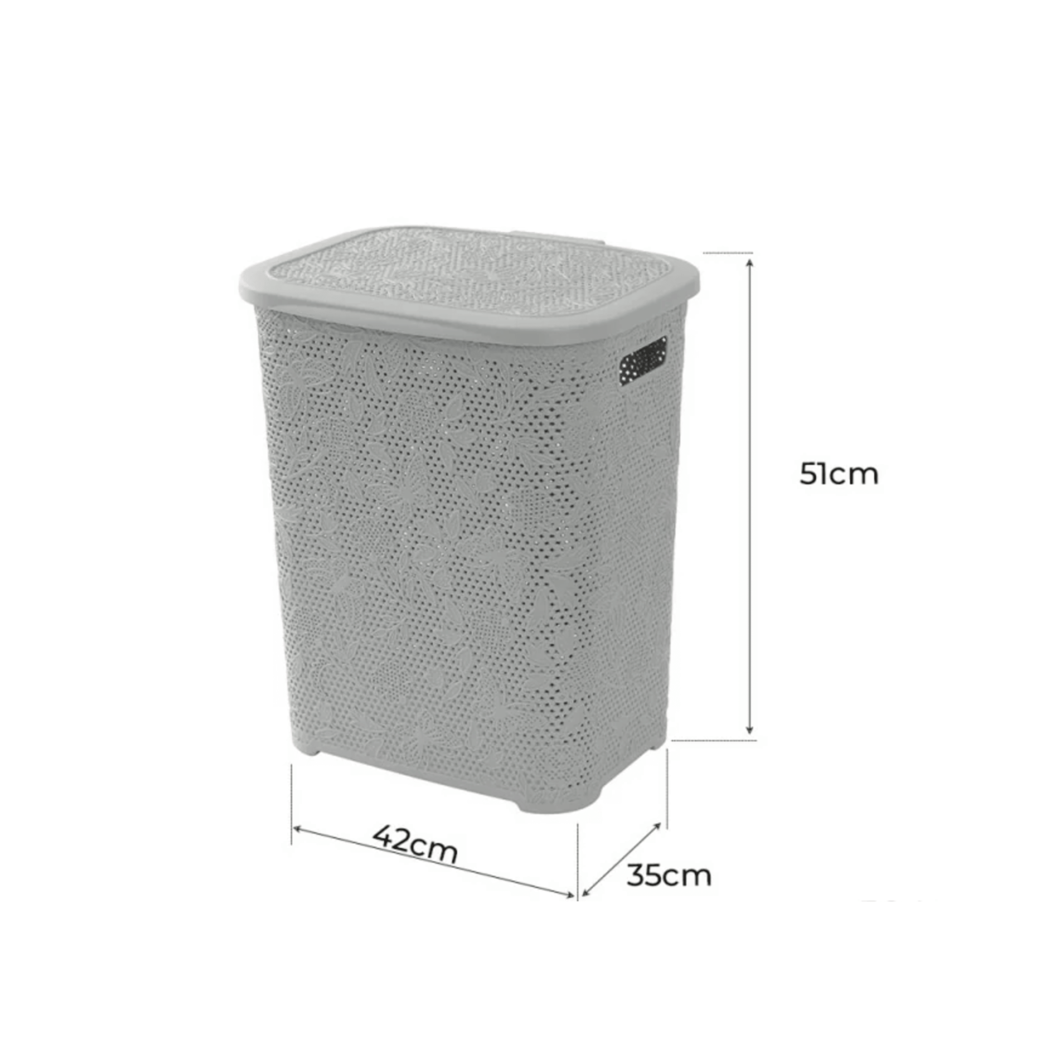 Set Accessori Da Bagno 3 Pezzi Feridras "Flower" Grigio - Dabicasa