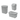 Set Accessori Da Bagno 3 Pezzi Feridras "Flower" Grigio - Dabicasa